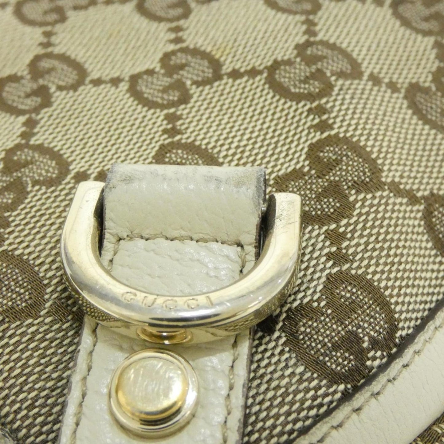 Gucci Beige Ivory Gg Canvas Handbag