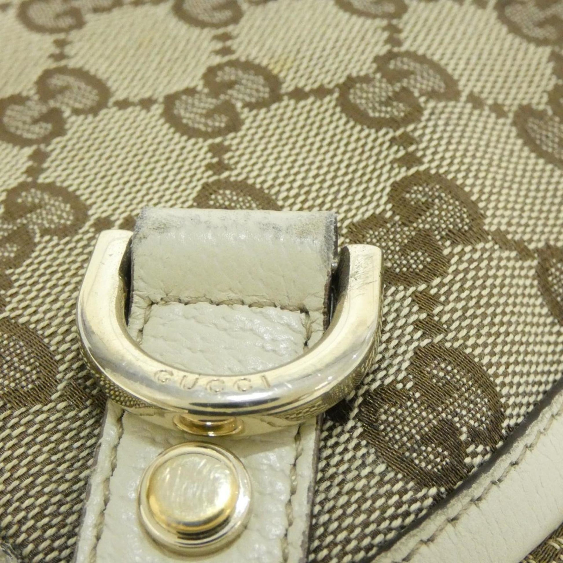 Gucci Beige Ivory Gg Canvas Handbag