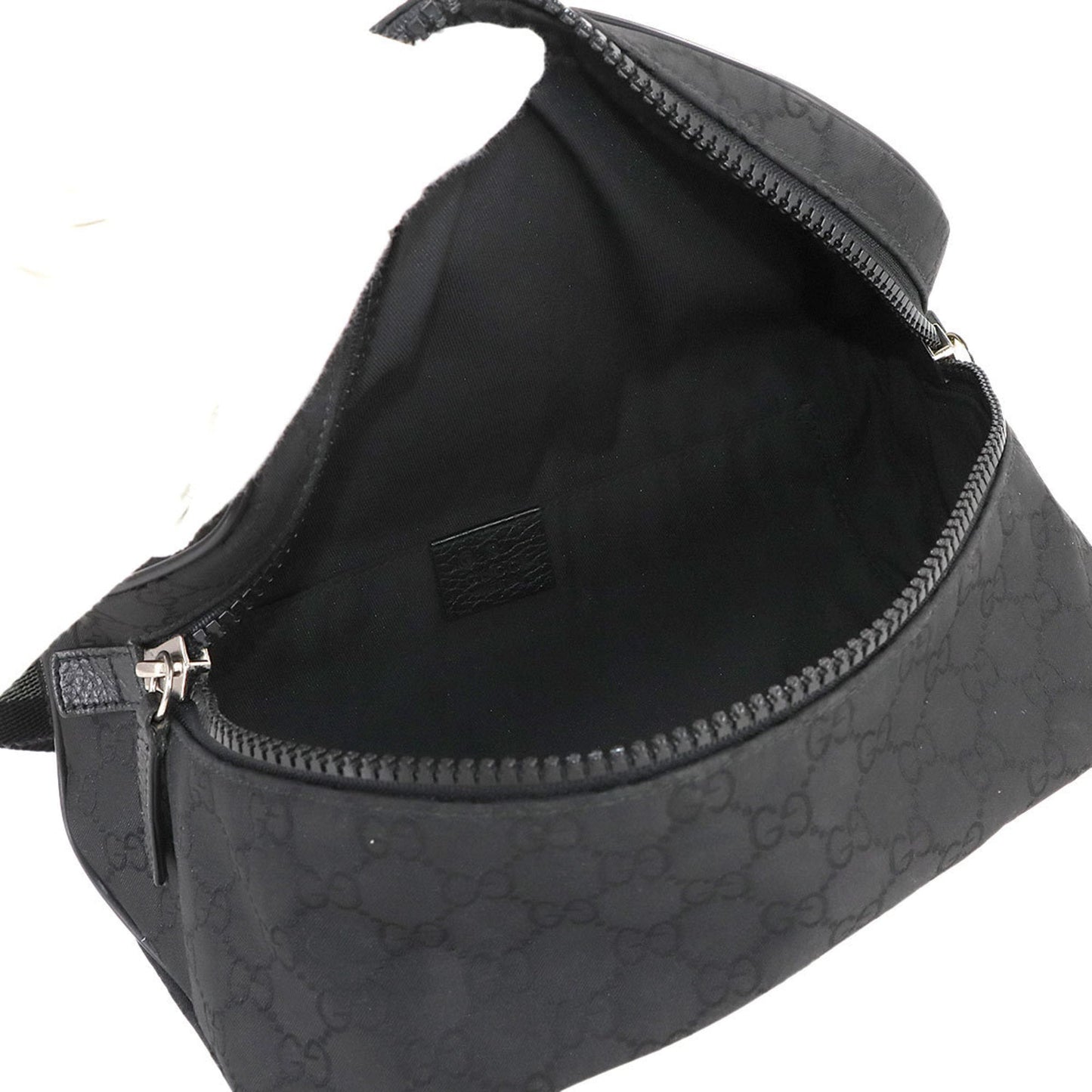 Gucci Black Nylon Leather Fanny Pack Sling Bag