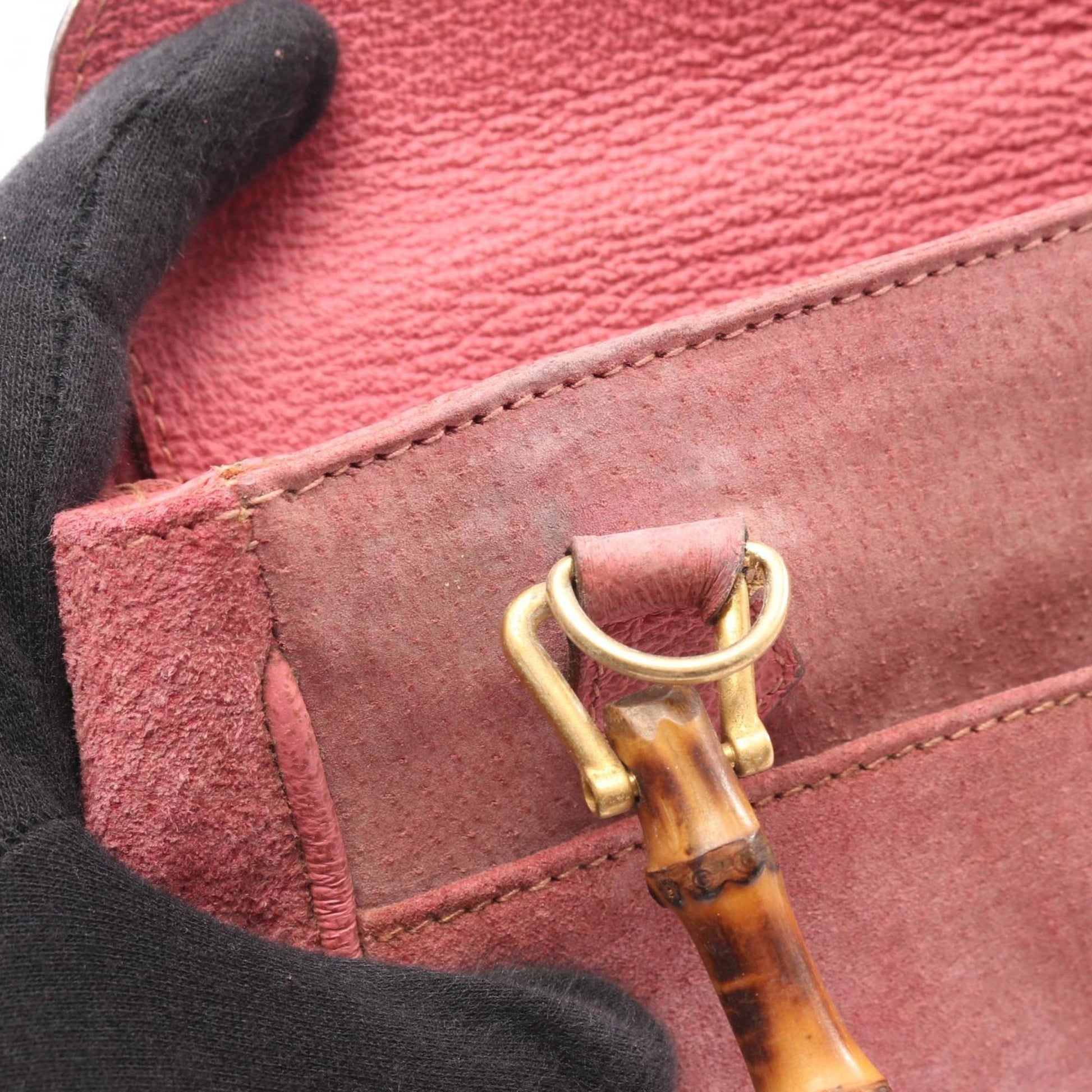Gucci Pink Suede Leather Handbag