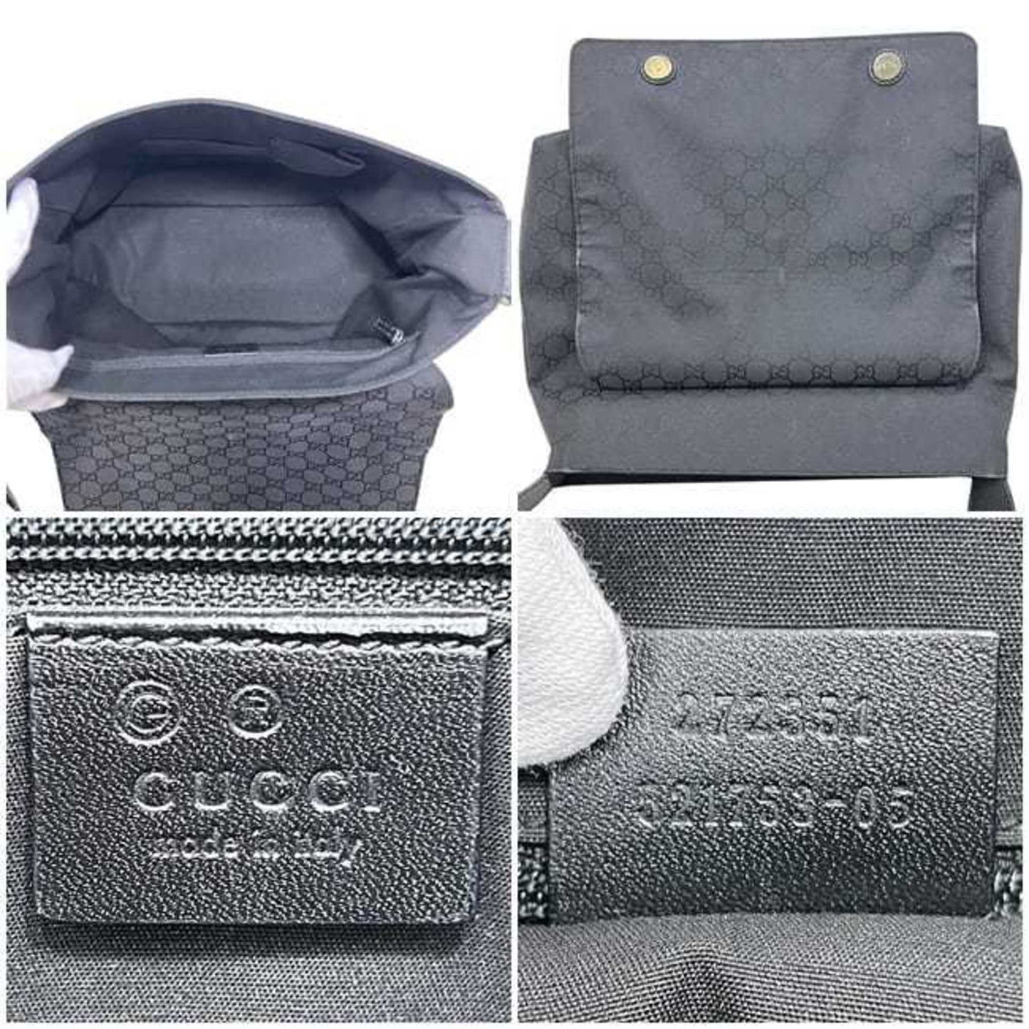 Gucci Black Nylon Leather Shoulder Bag