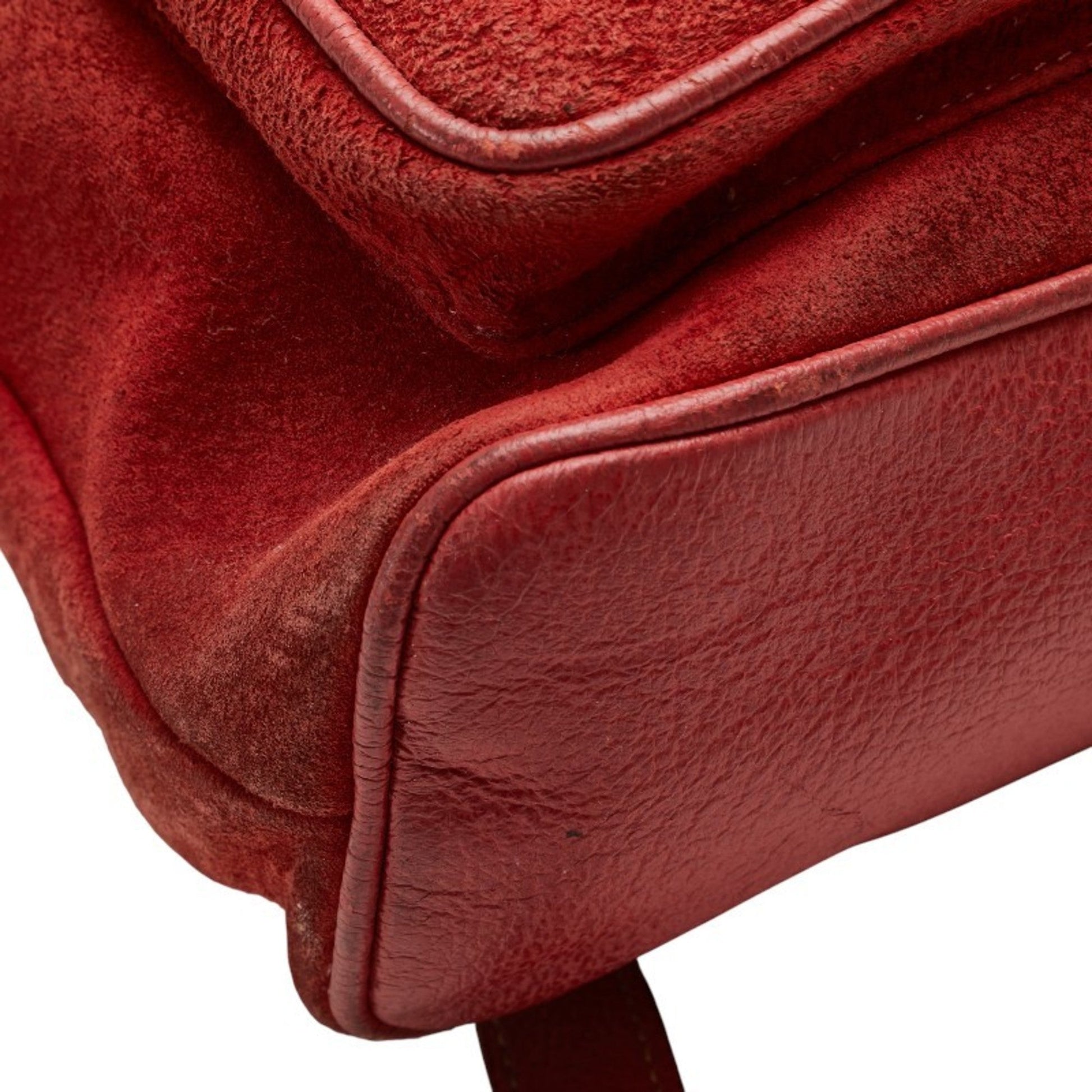 Gucci Red Brown Bamboo Leather Backpack