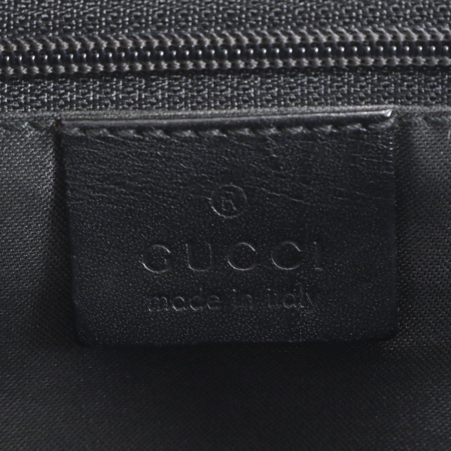 Gucci Black Leather Canvas Tote Bag