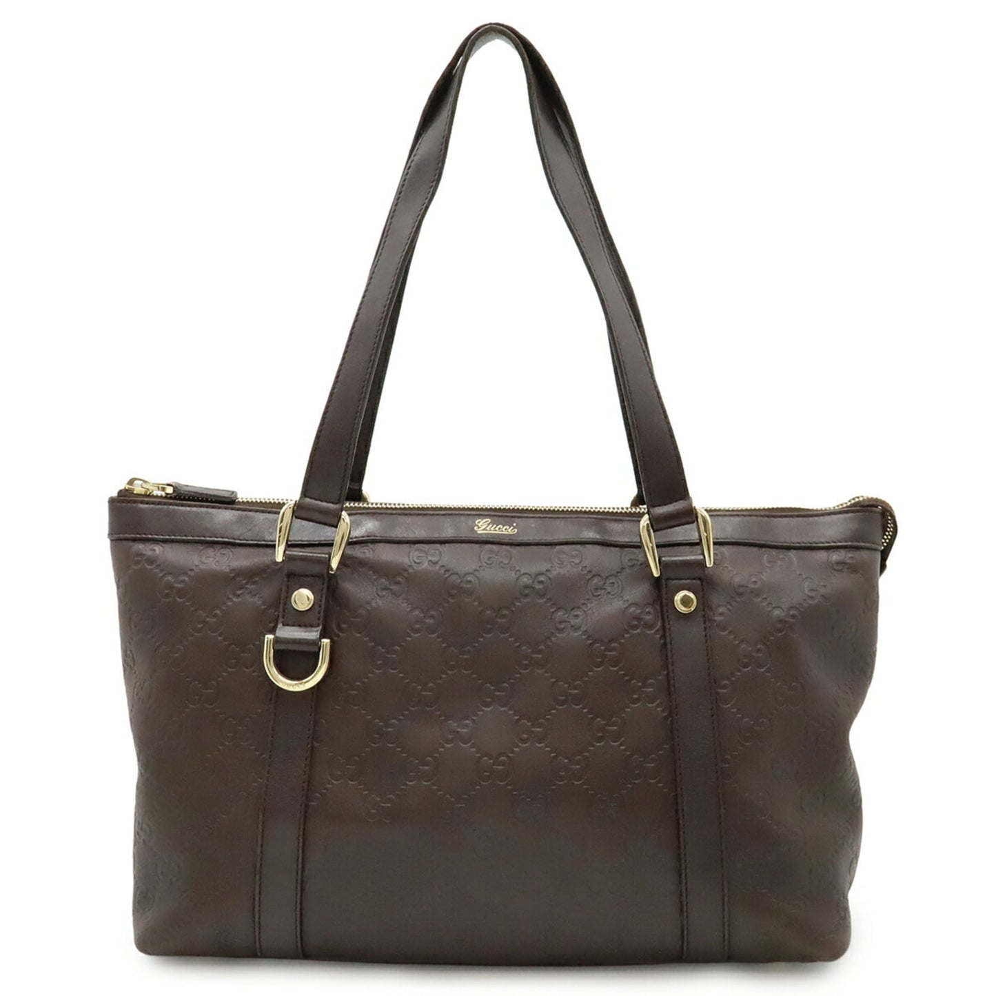 Gucci Brown Dark Brown Gg Leather Leather Shoulder Bag Tote Bag