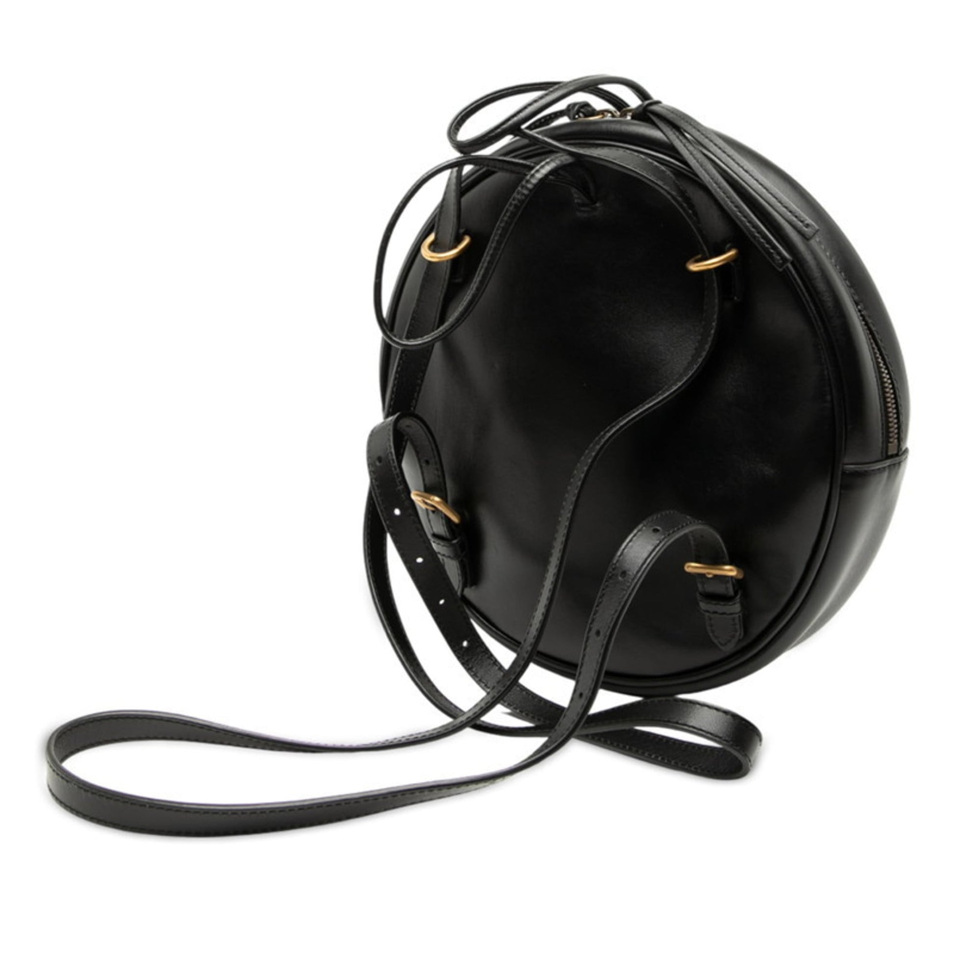Gucci Black Yellow Leather Backpack
