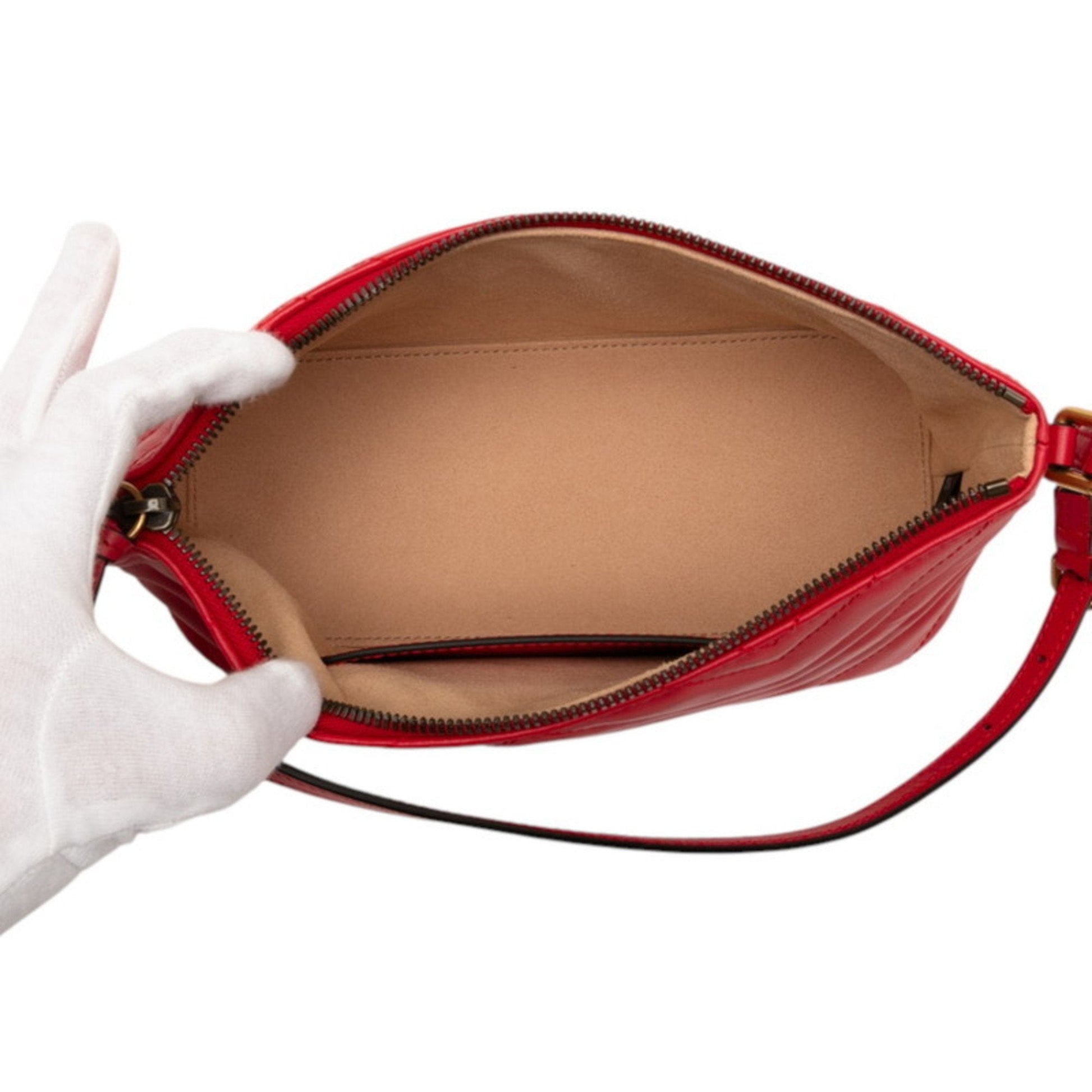 Gucci Red Color Leather Shoulder Bag
