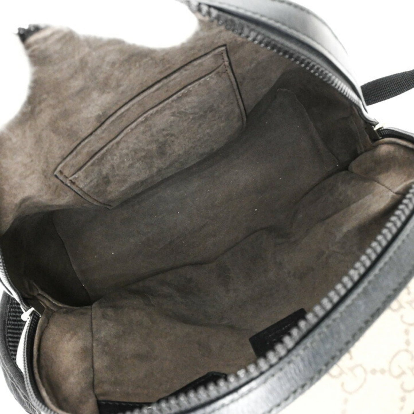 Gucci Beige Black Gg Supreme Leather Backpack