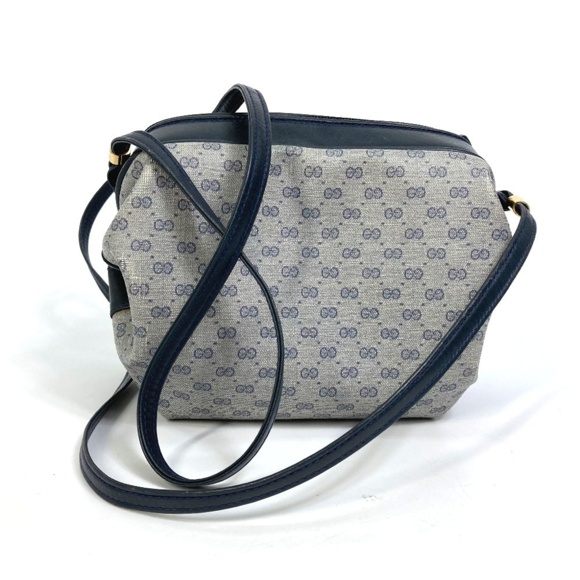 Gucci Navy Pvc Leather Pochette Shoulder Bag