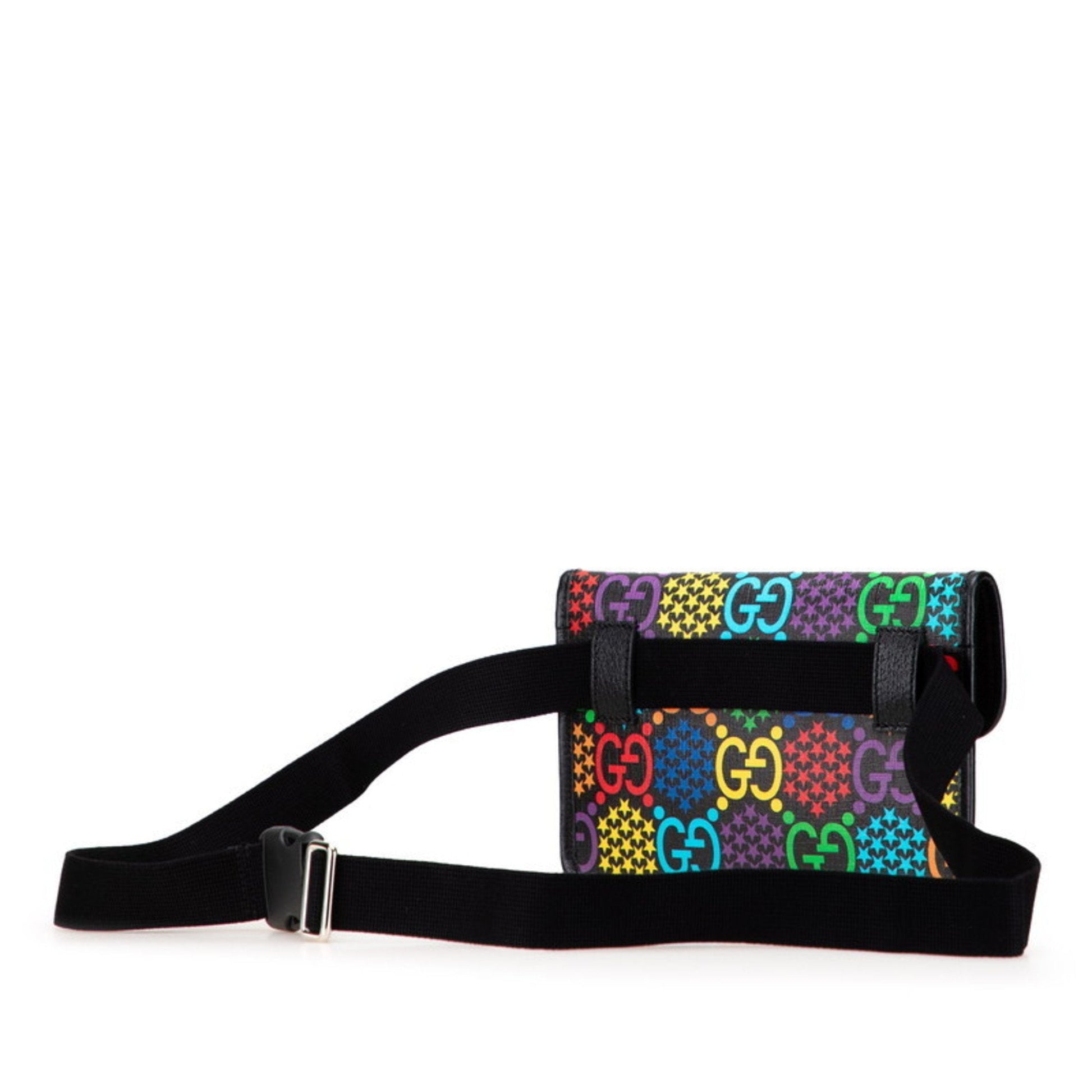 Gucci Black Multi-Color Pvc Leather Fanny Pack