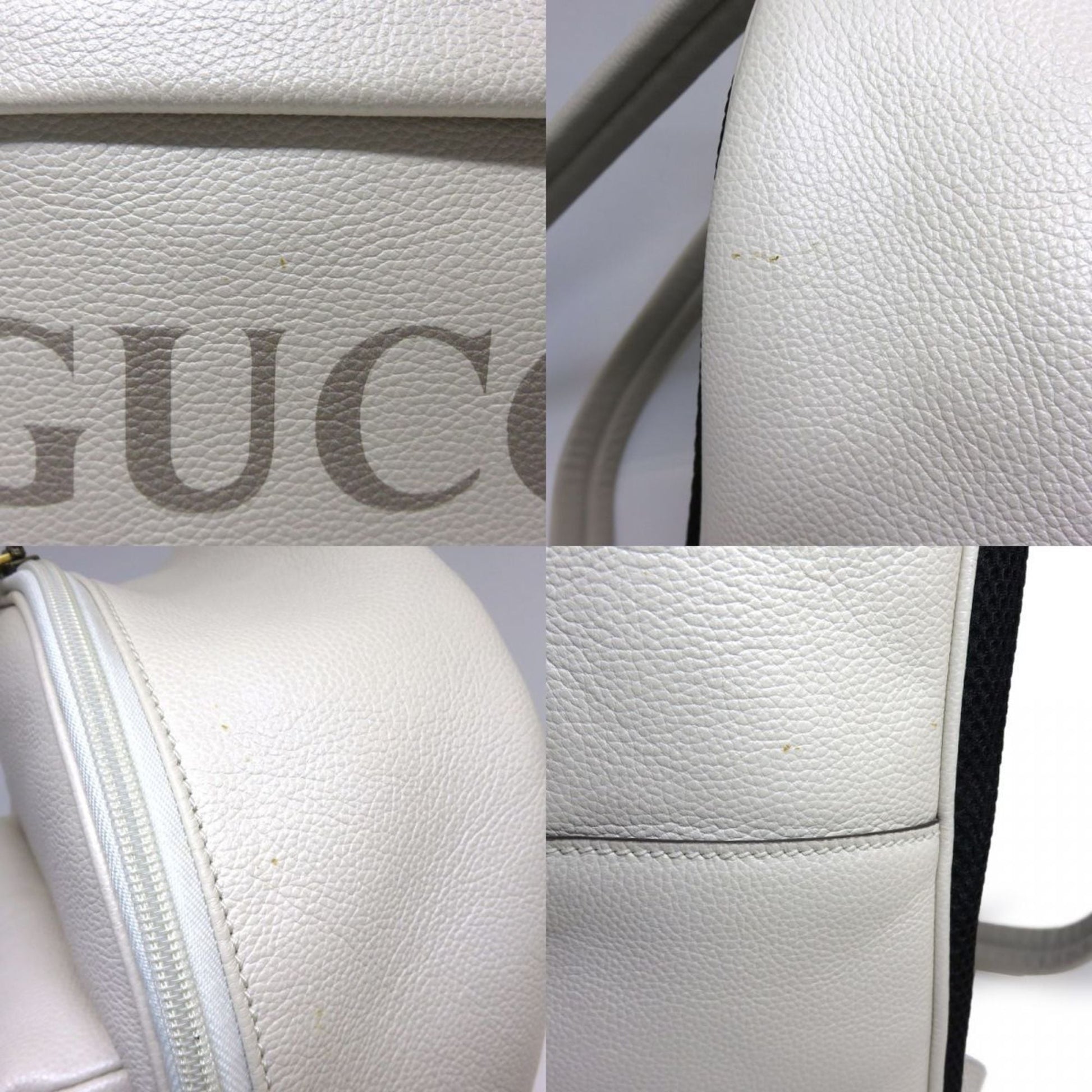 Gucci White Leather Backpack