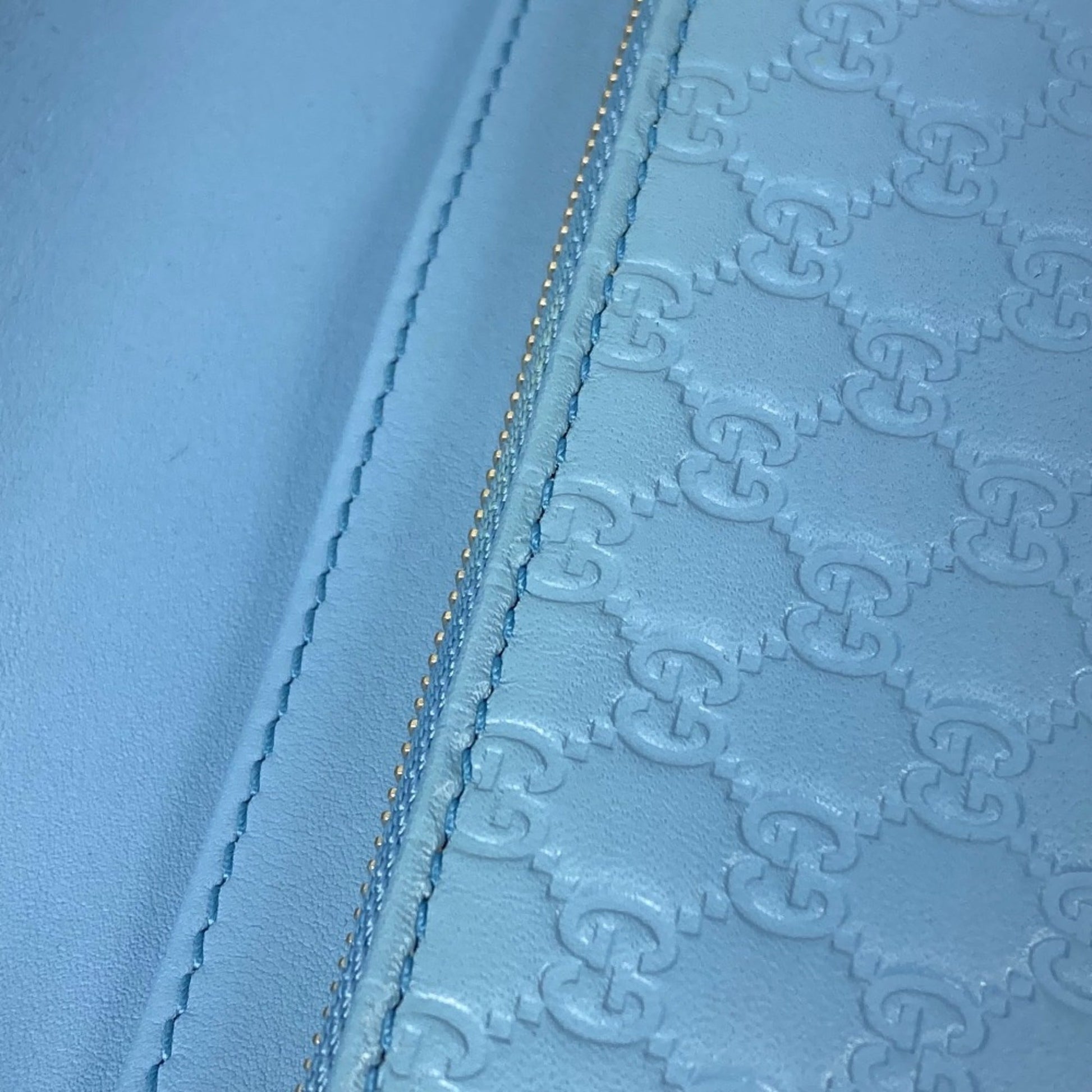 Gucci Blue Leather Shoulder Bag