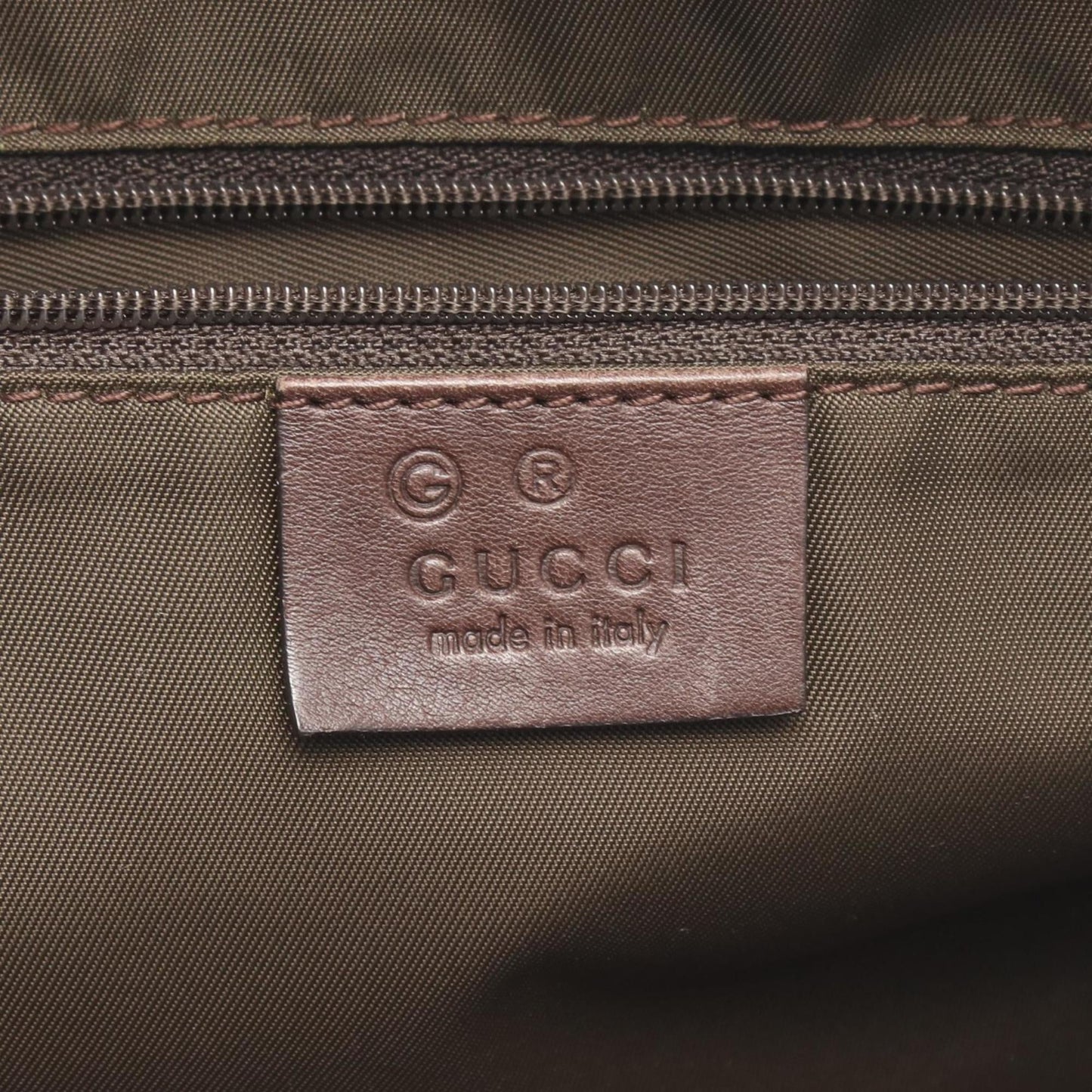 Gucci Beige Brown Canvas Leather Boston Bag Handbag