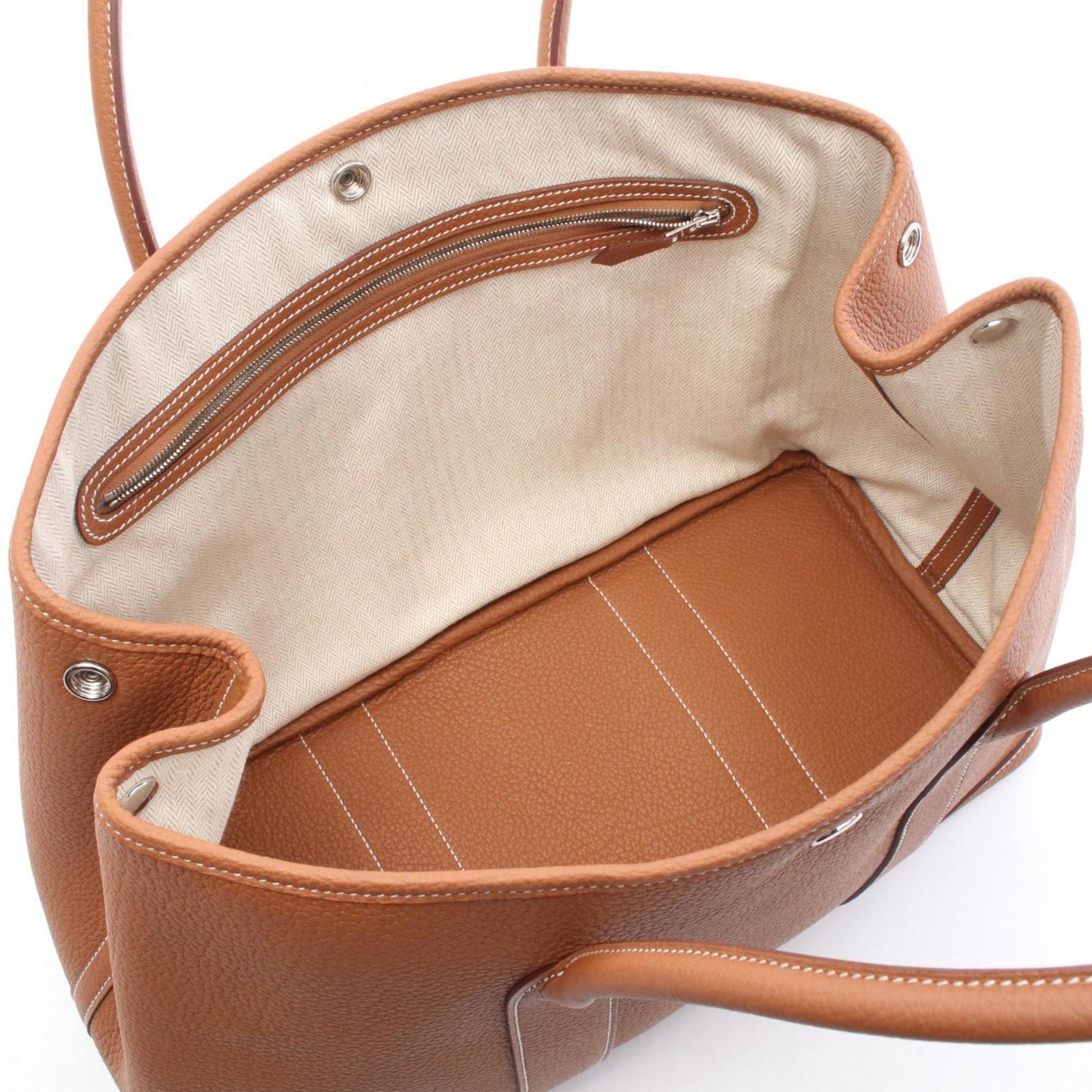 Hermes Garden Negonda Tote Bag Leather Brown