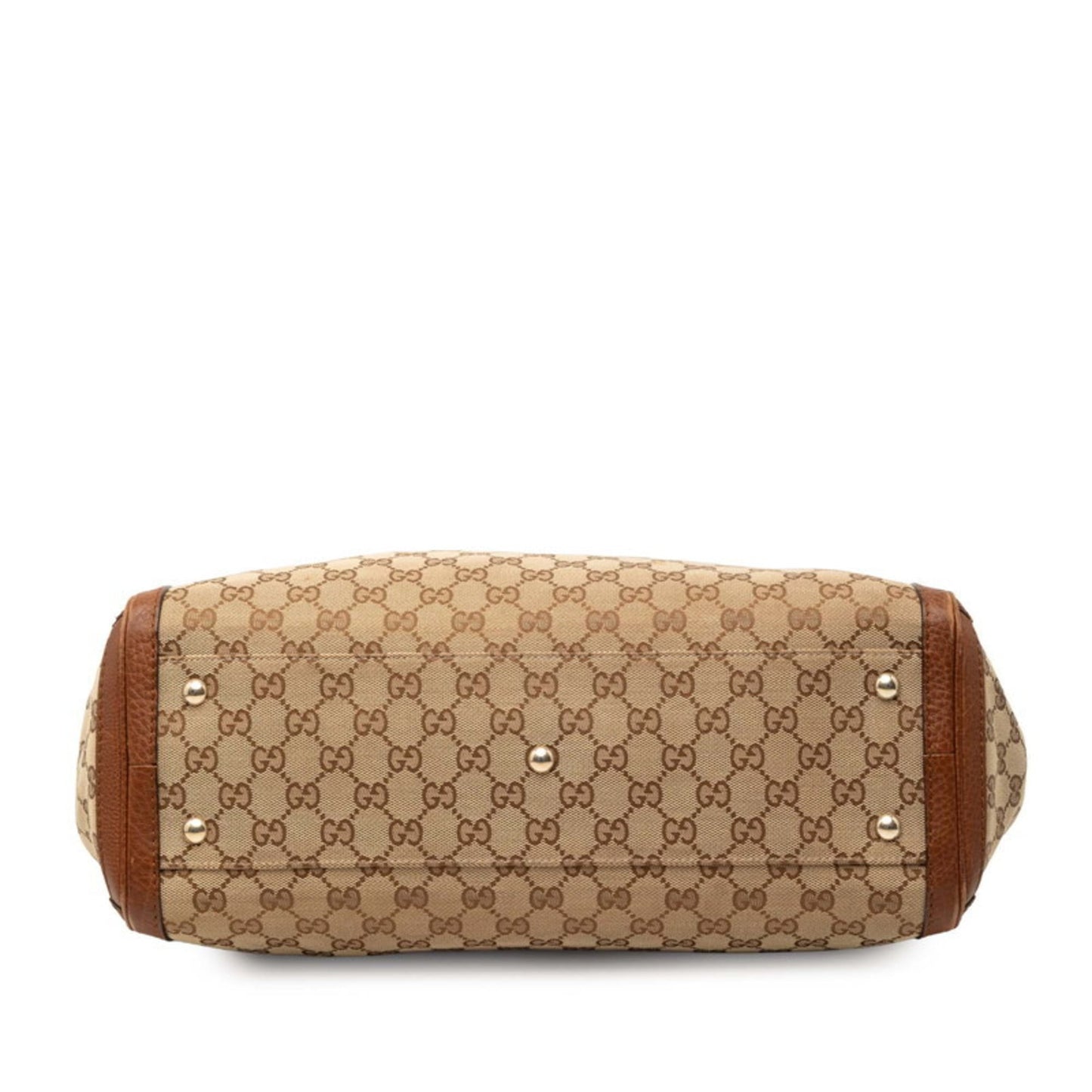 Gucci Beige Brown Gg Canvas Leather Shoulder Bag Tote Bag