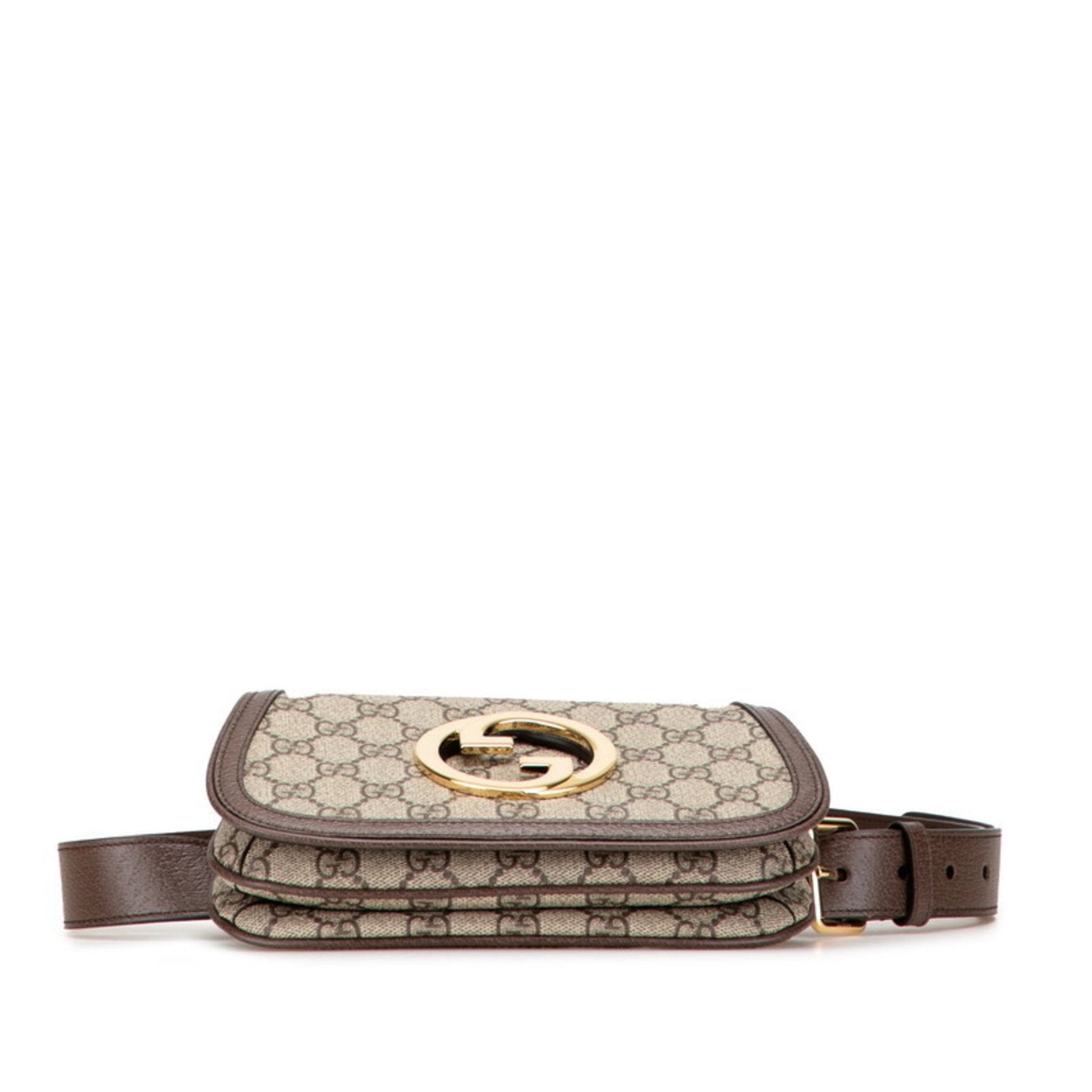 Gucci Beige Brown Pvc Leather Fanny Pack Sling Bag