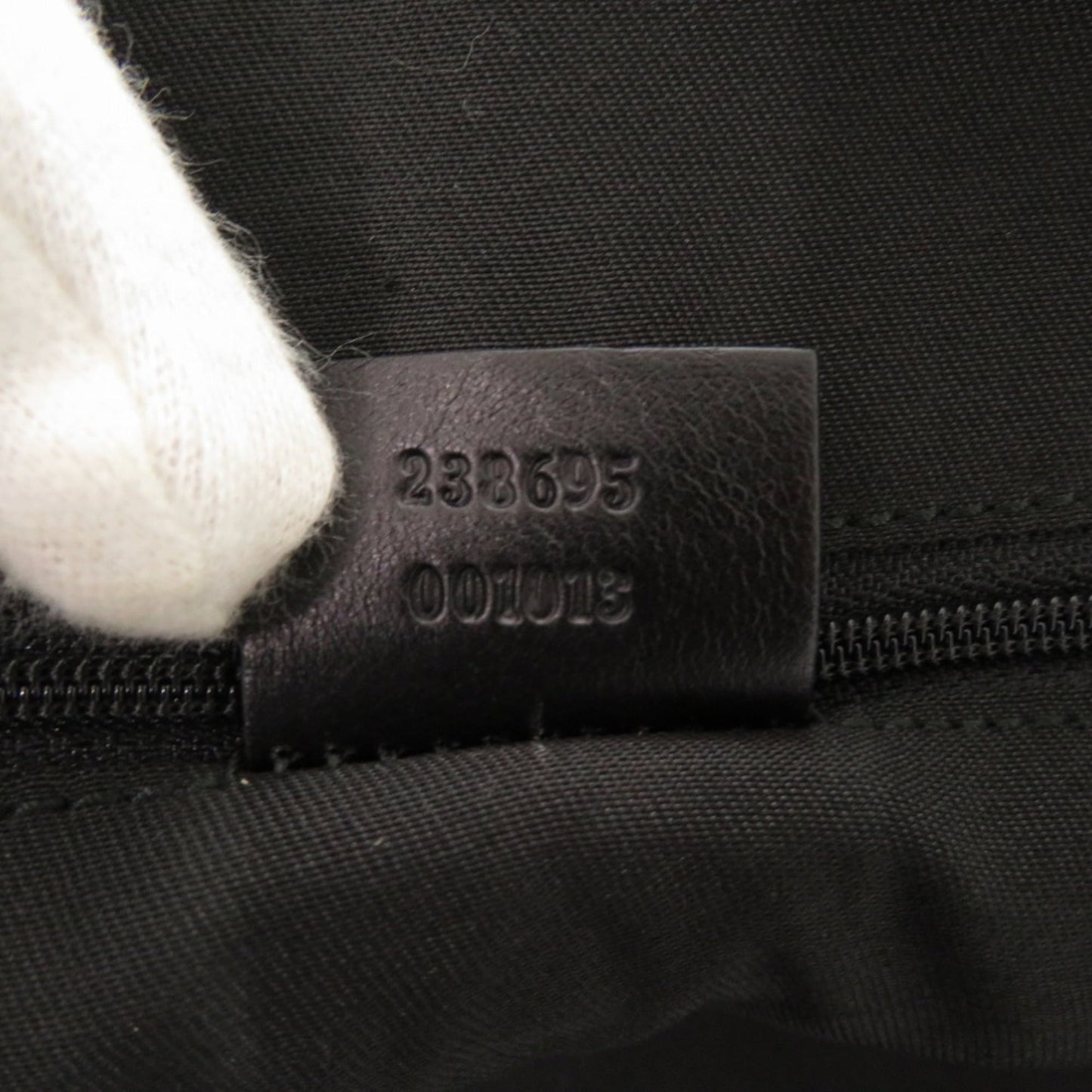 Gucci Black Canvas Leather Tote Bag