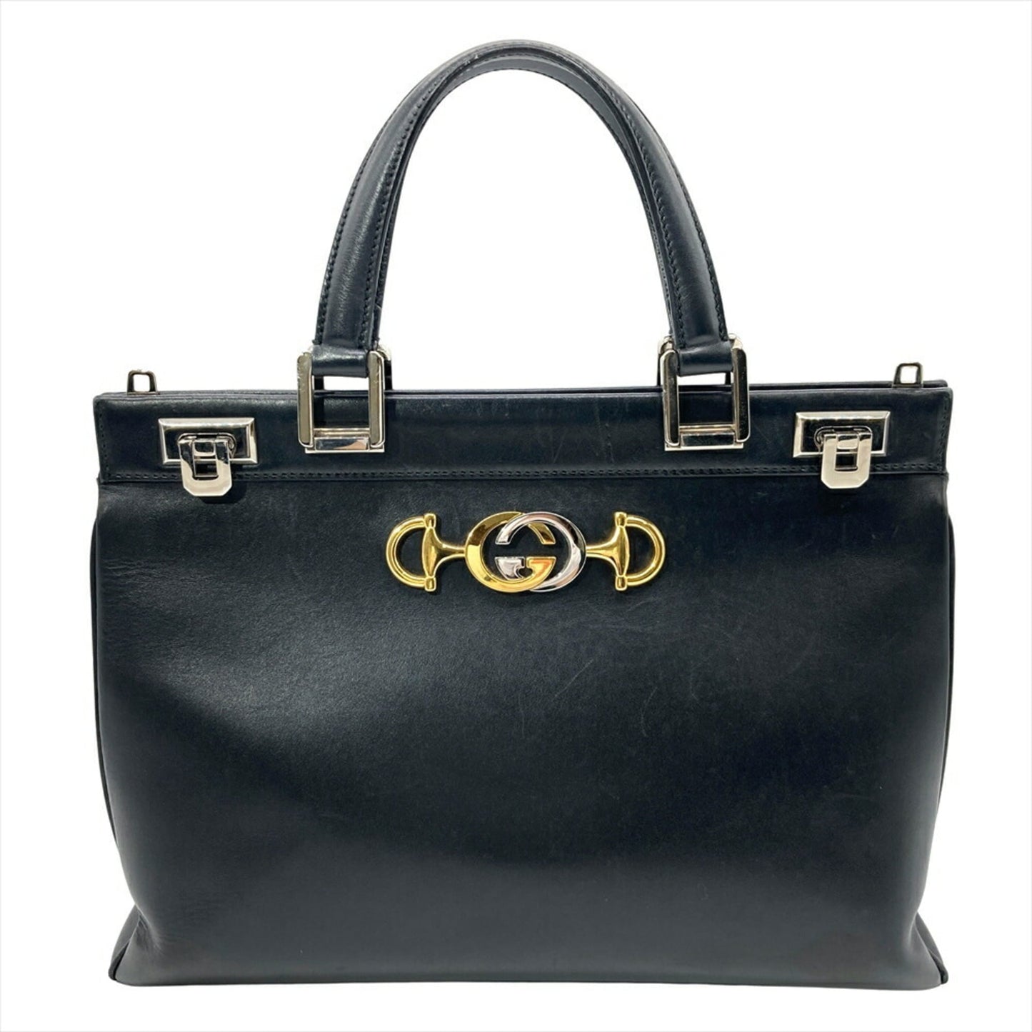 Gucci Horsebit Black Leather Handbag