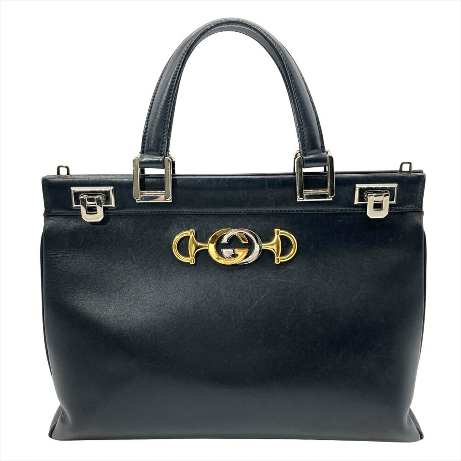 Gucci Horsebit Black Leather Handbag