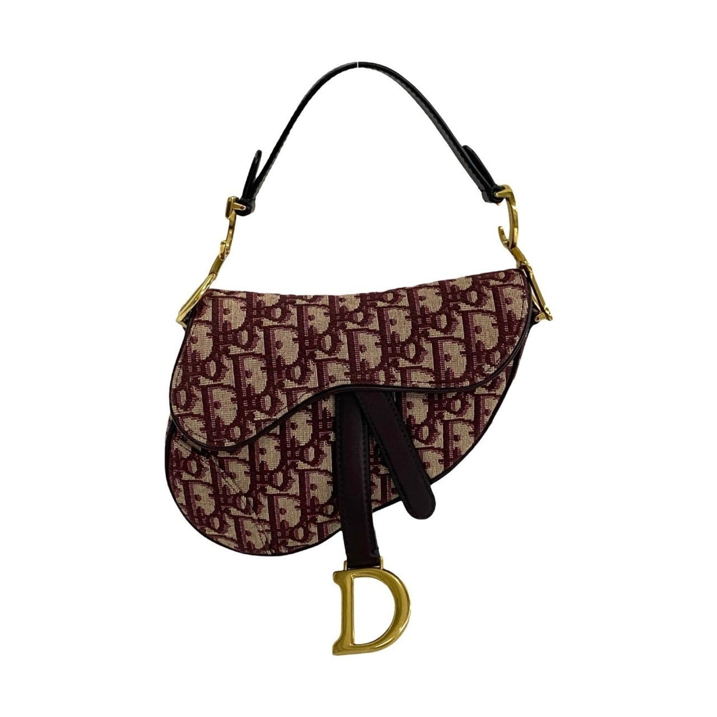 Dior Handbag Christian Color Saddle Bag Leather Canvas Red