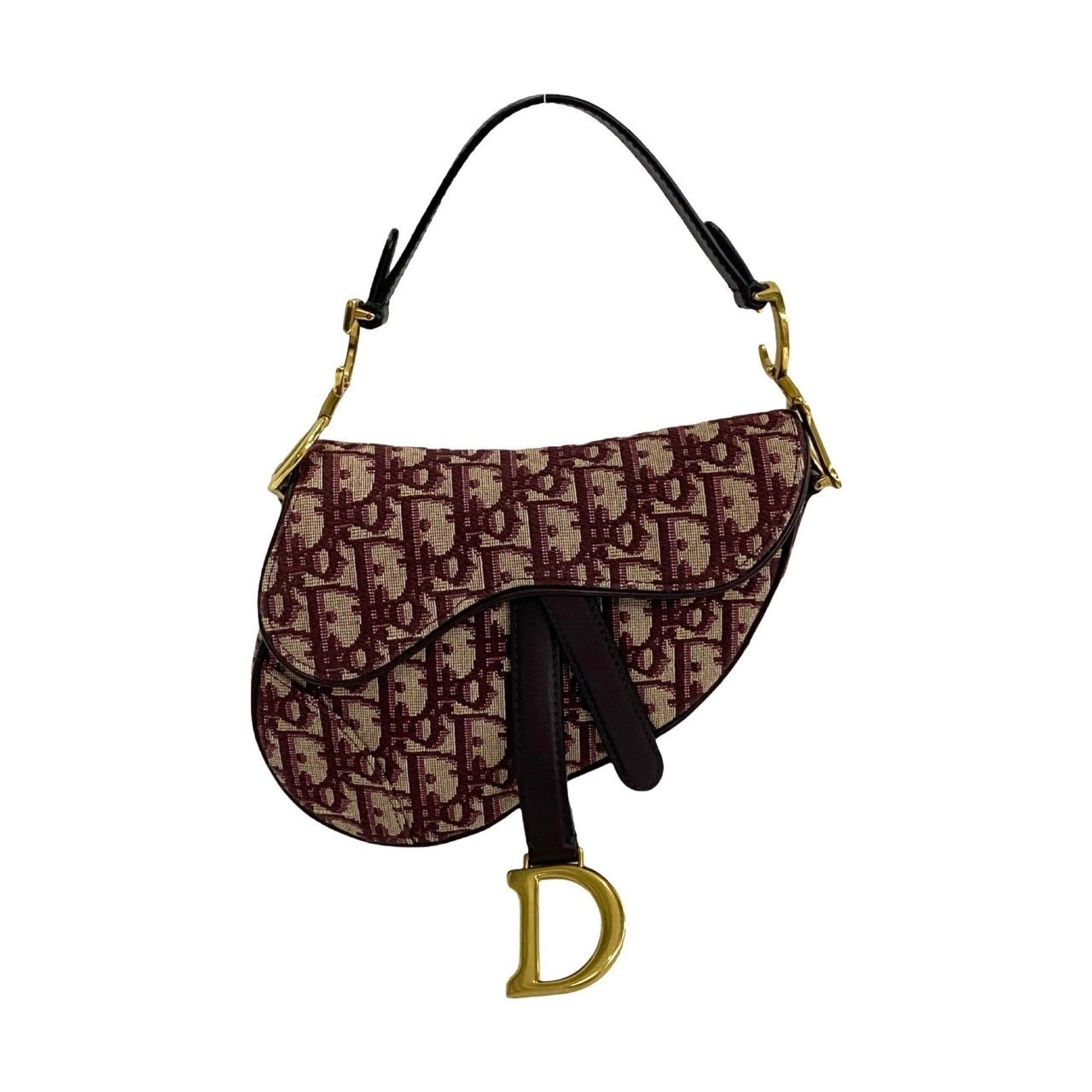 Dior Handbag Christian Color Saddle Bag Leather Canvas Red