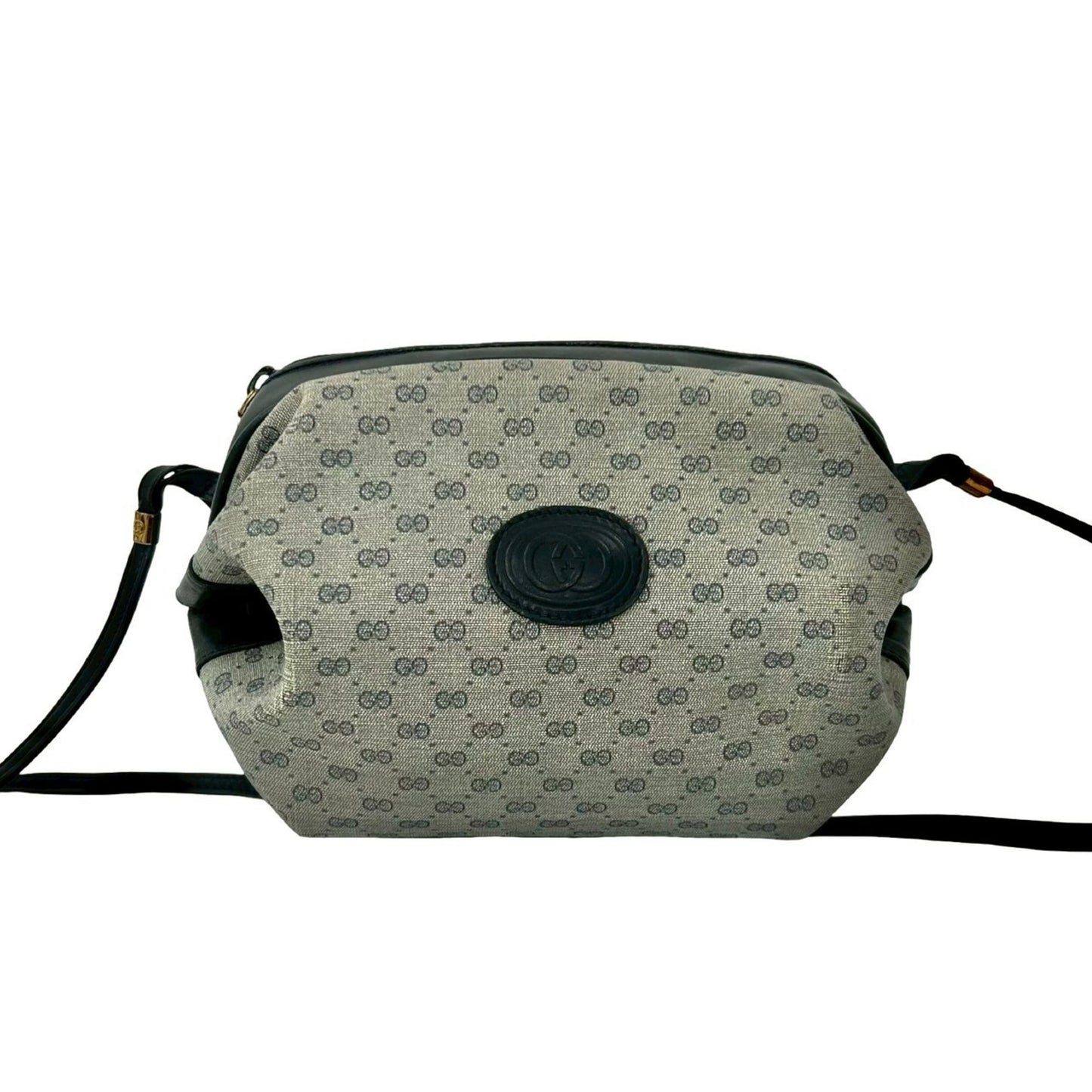 Gucci Navy Leather Pvc Pochette Shoulder Bag