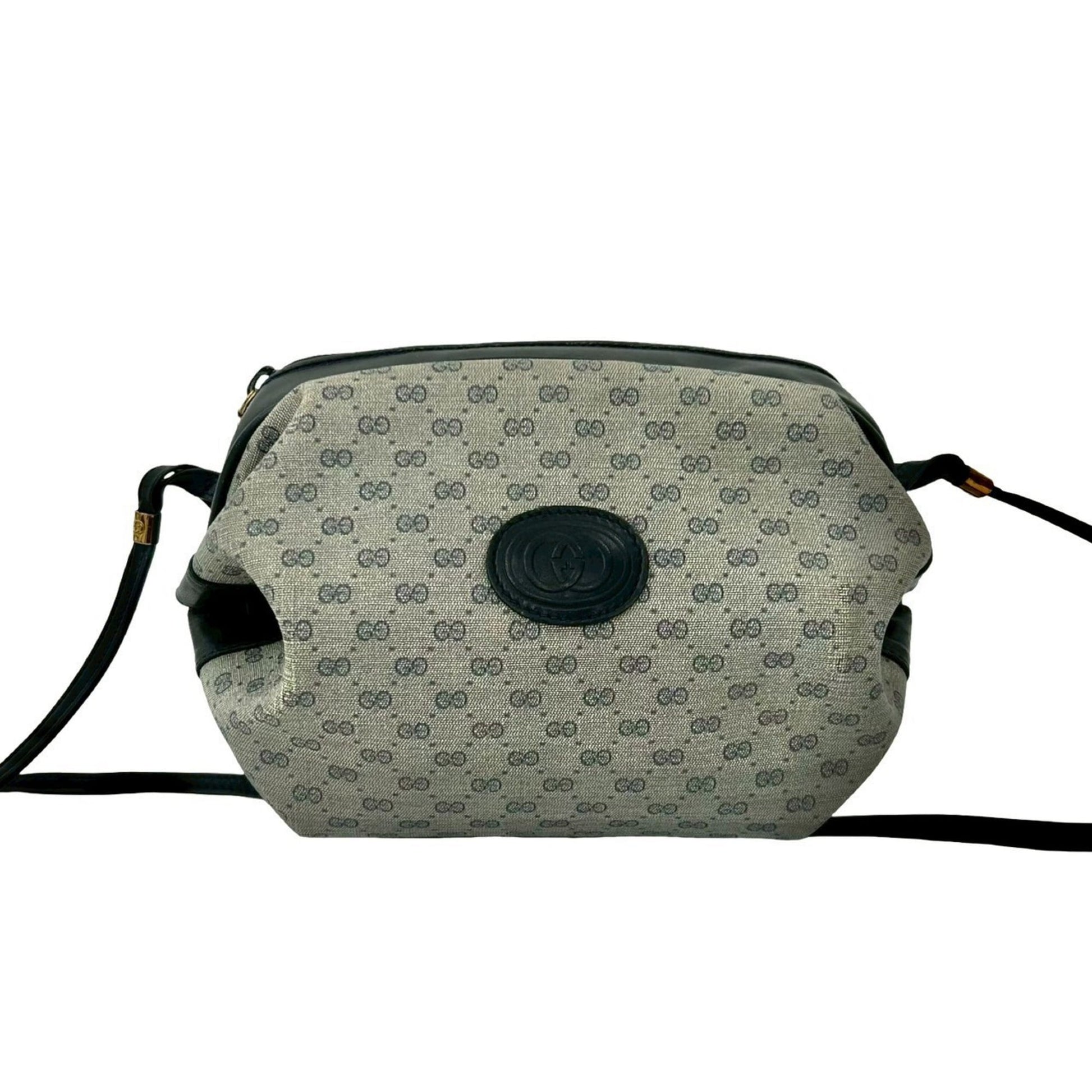 Gucci Navy Leather Pvc Pochette Shoulder Bag