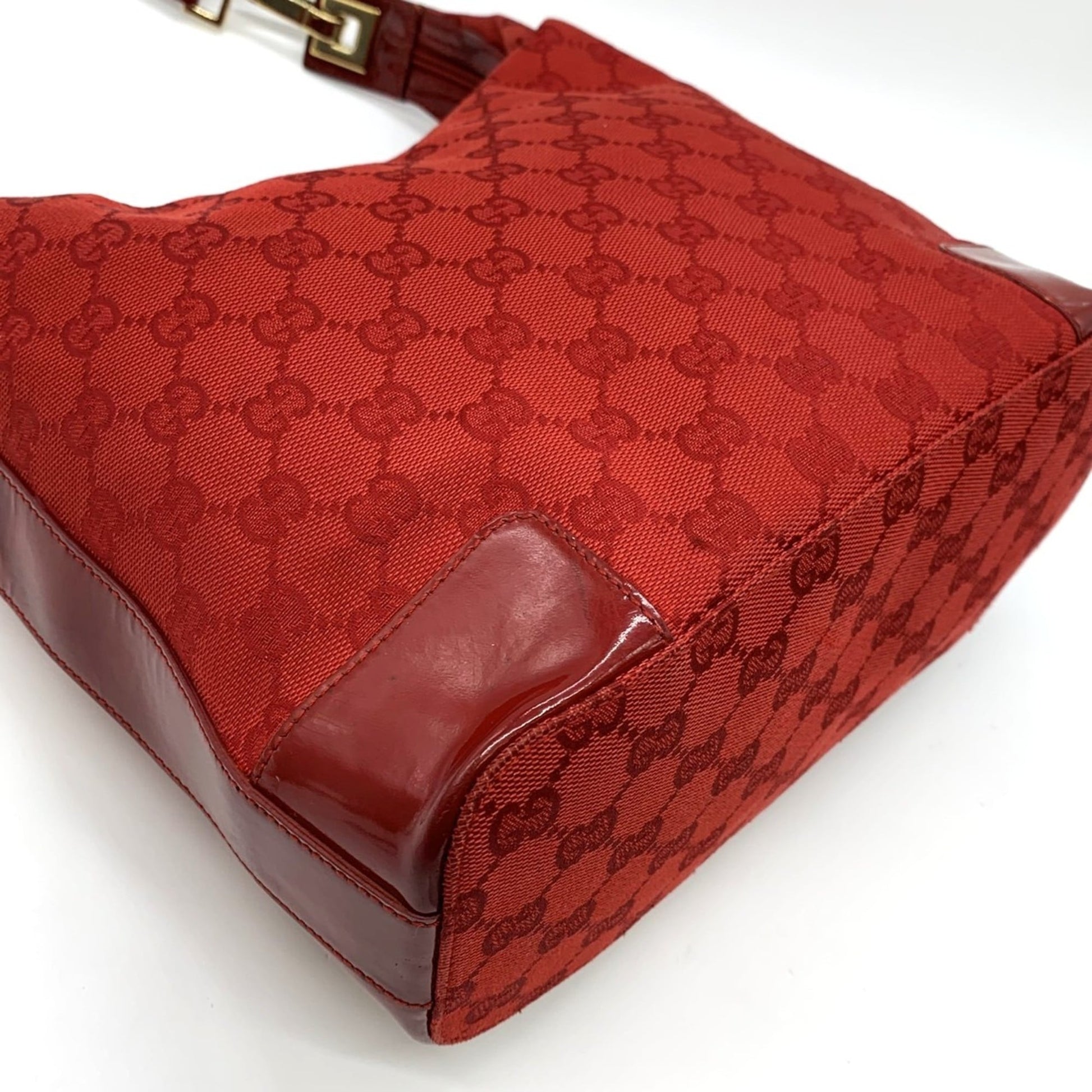 Gucci Red Color Gg Canvas Shoulder Bag
