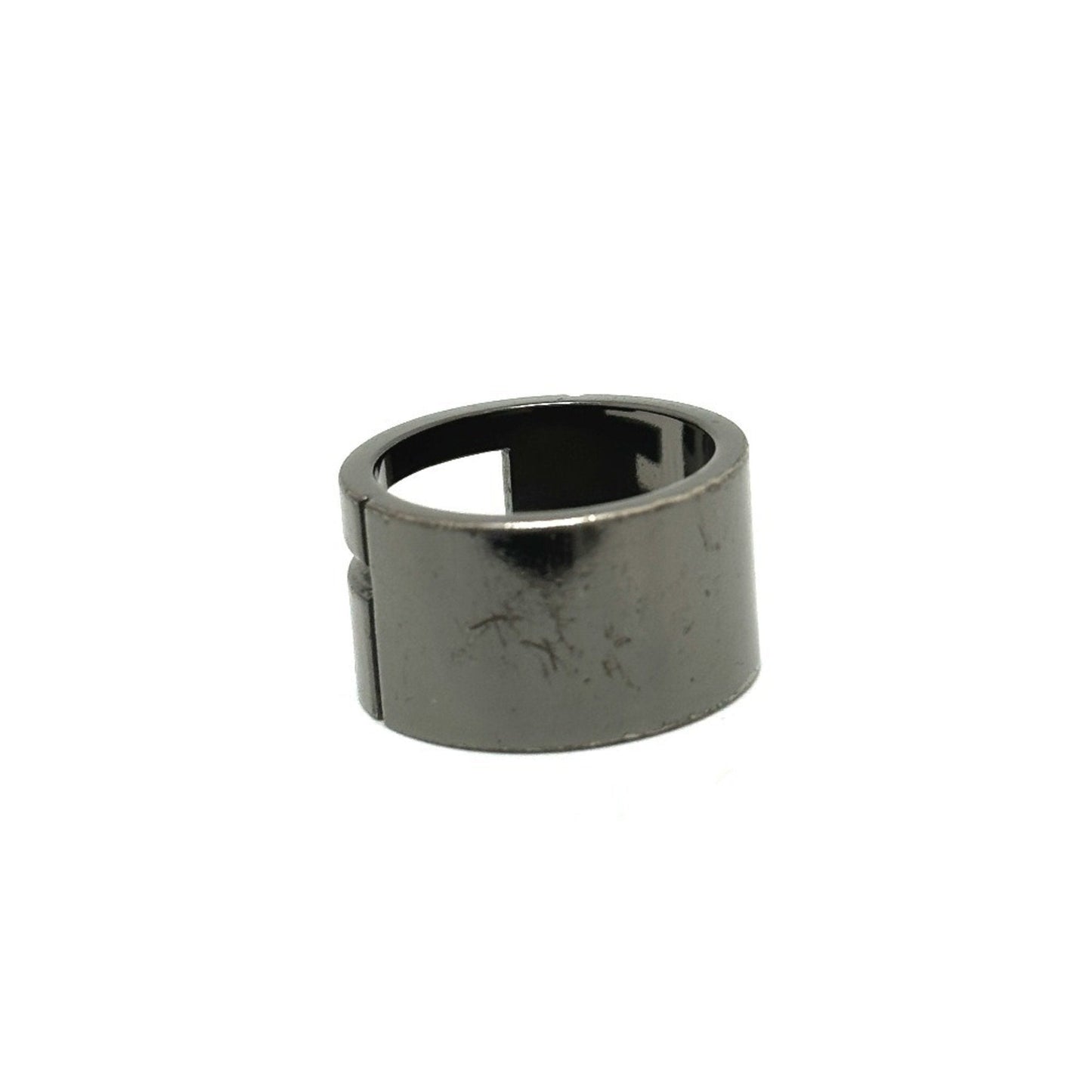 Gucci Black Silver Metal Band Ring
