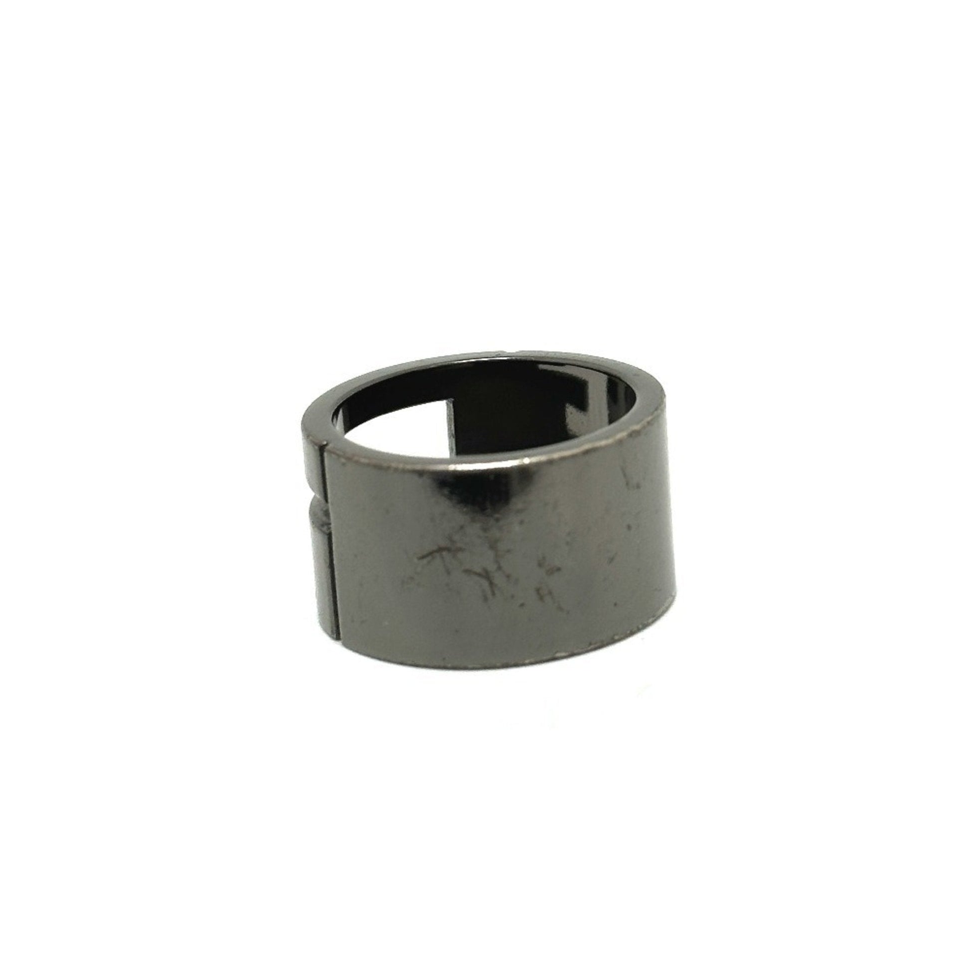 Gucci Black Silver Metal Band Ring