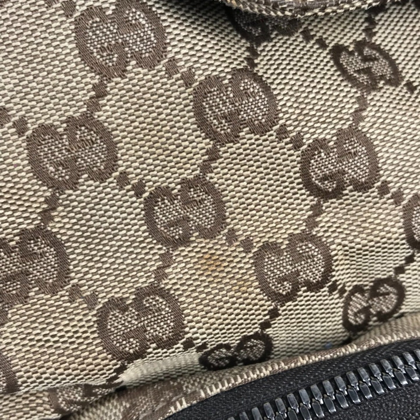 Gucci Beige Dark Brown Gg Canvas Backpack