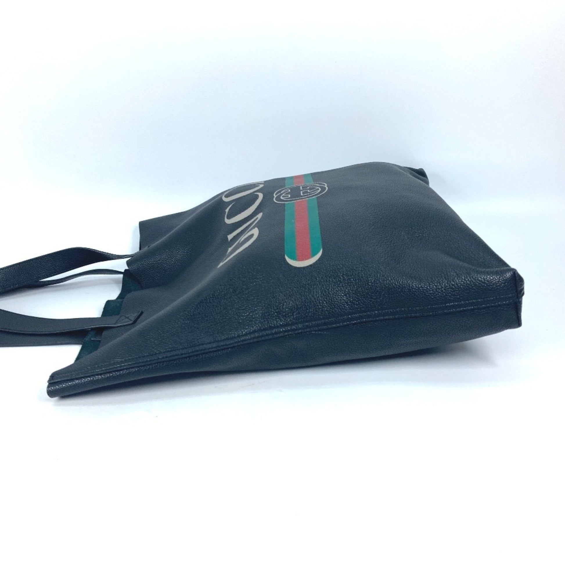 Gucci Sherry Line Black Leather Shoulder Bag Tote Bag