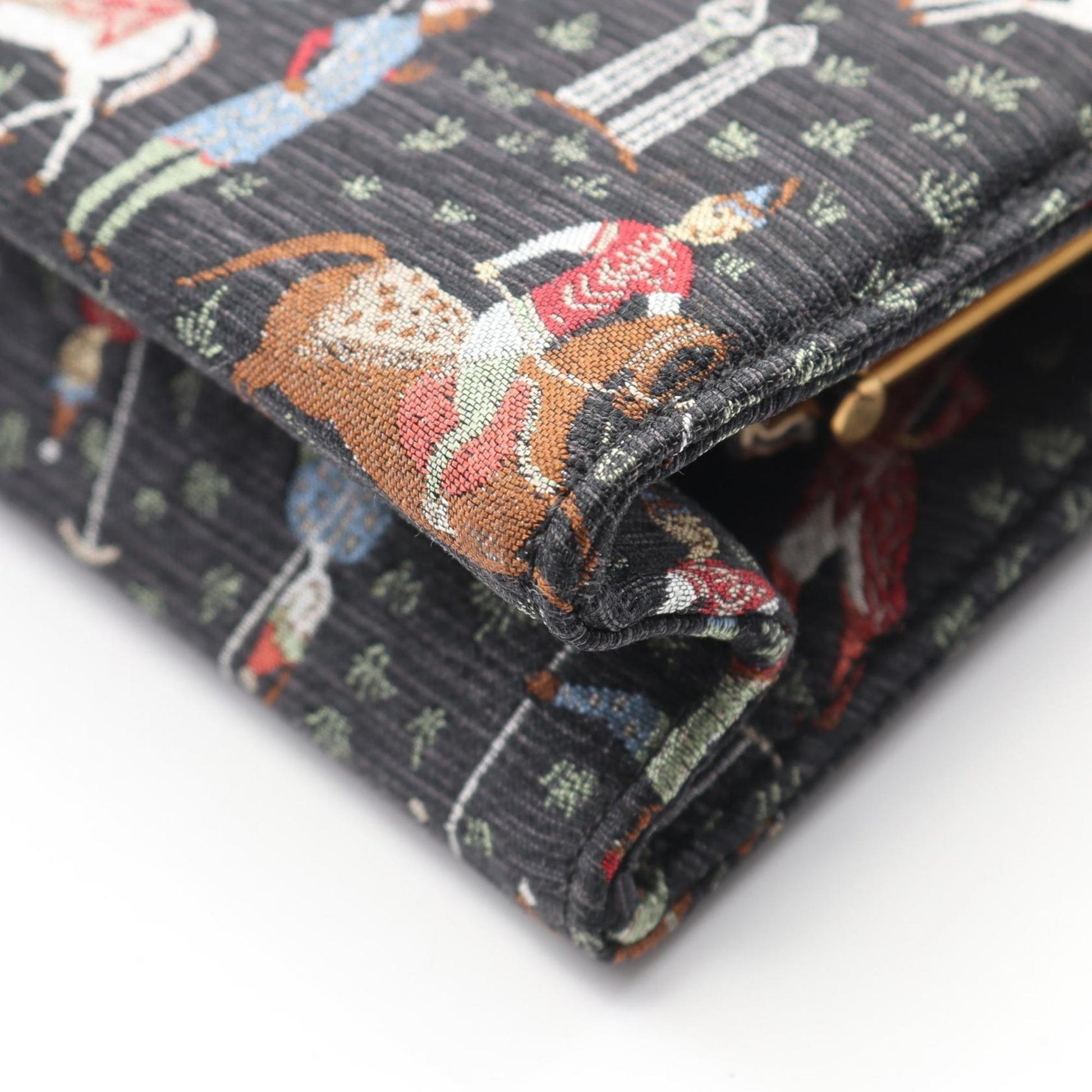 Gucci Black Multi-Color Canvas Clutch Bag