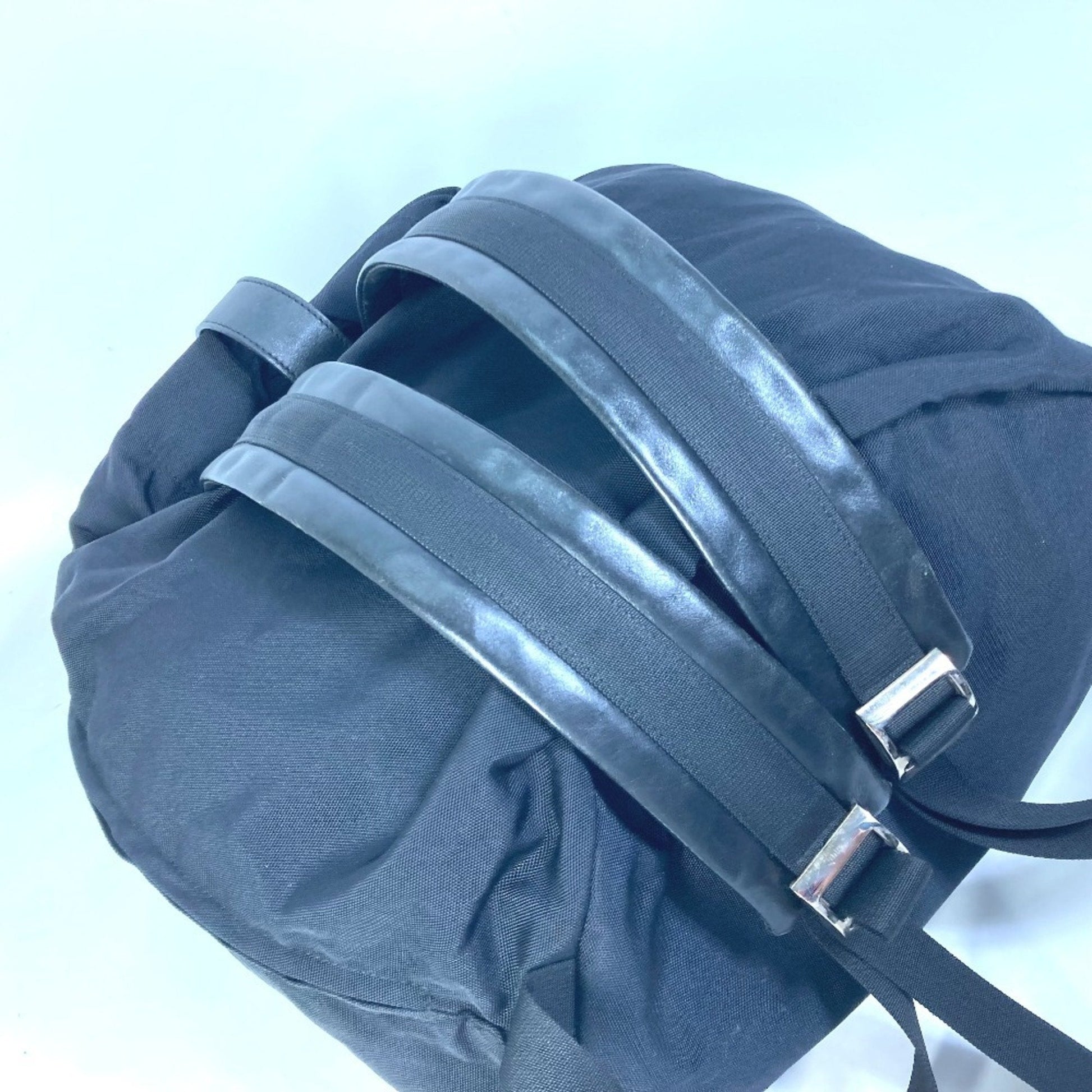 Gucci Black Nylon Leather Backpack