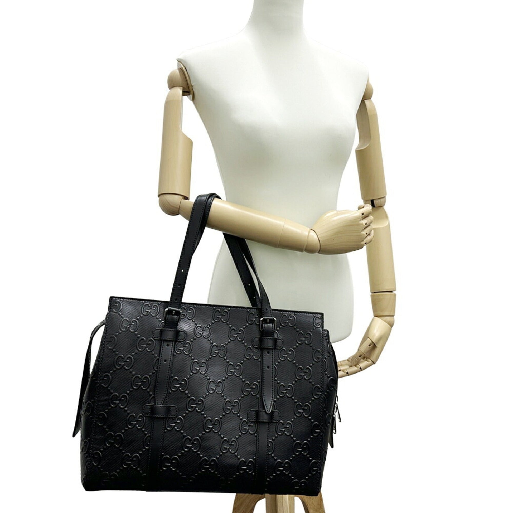 Gucci Black Leather Tote Bag