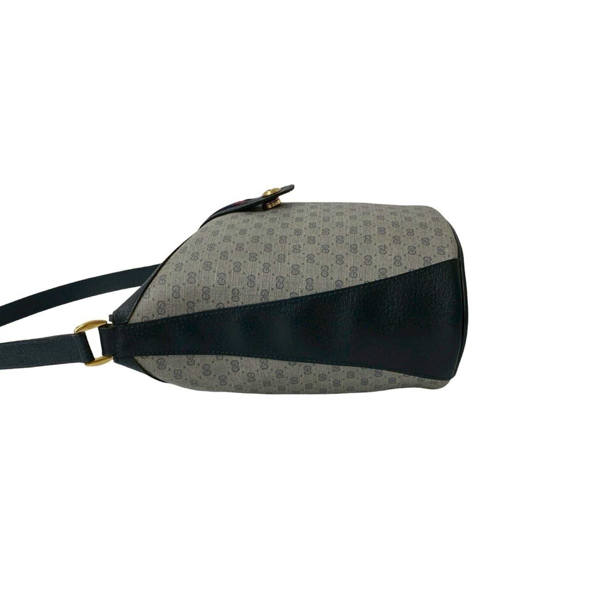 Gucci Navy Red Color Leather Pvc Shoulder Bag