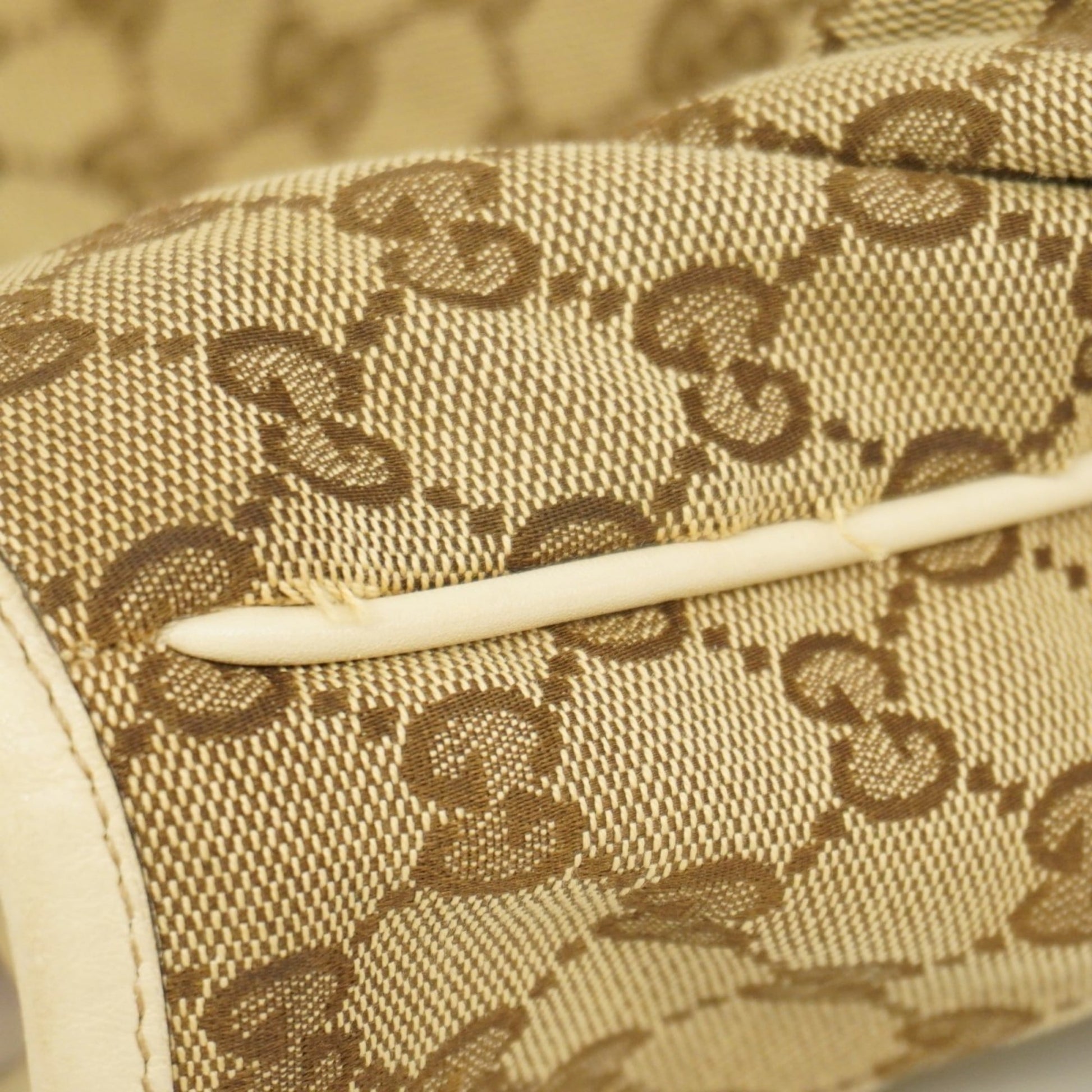 Gucci Beige Brown Canvas Tote Bag