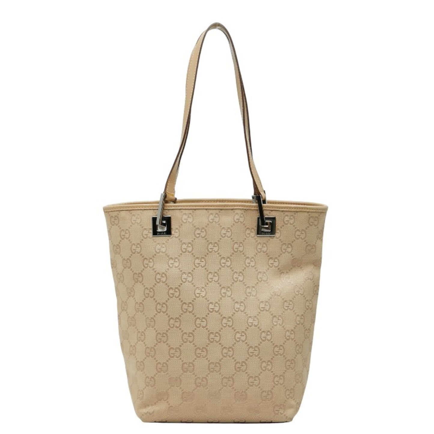 Gucci Beige Canvas Leather Handbag