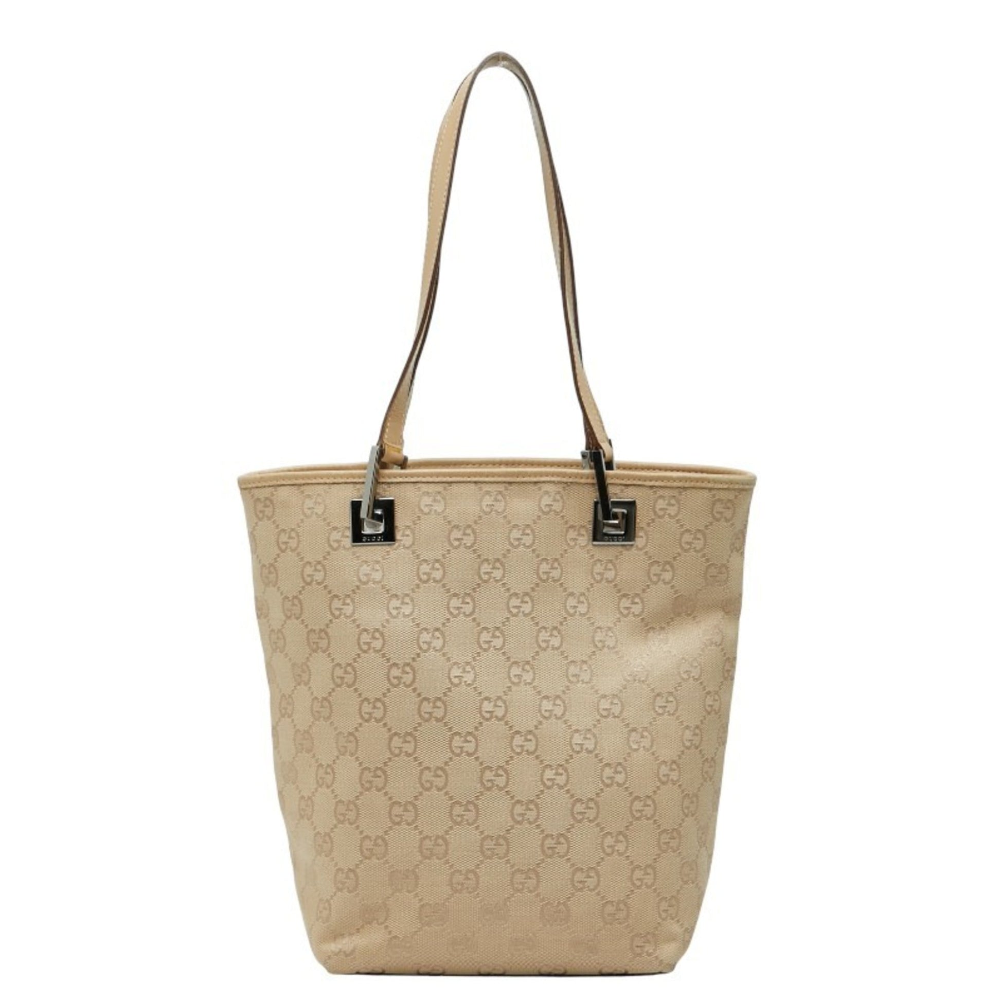Gucci Beige Canvas Leather Handbag