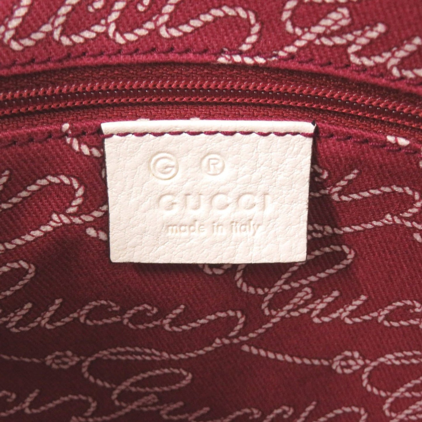 Gucci White Wine Canvas Tote Bag