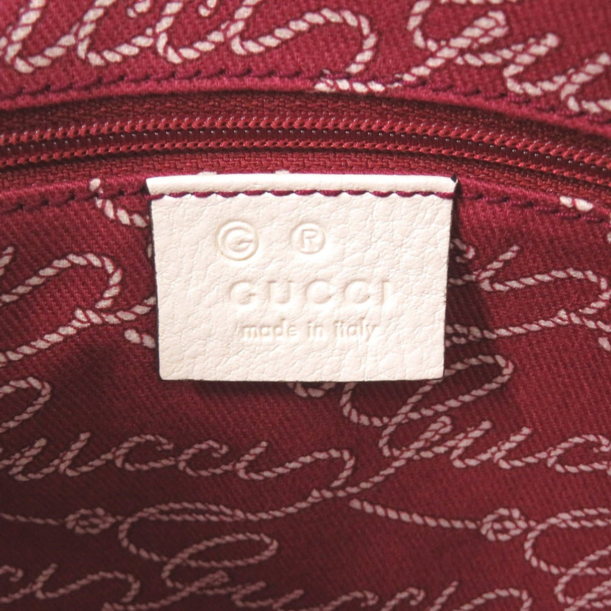 Gucci White Wine Canvas Tote Bag