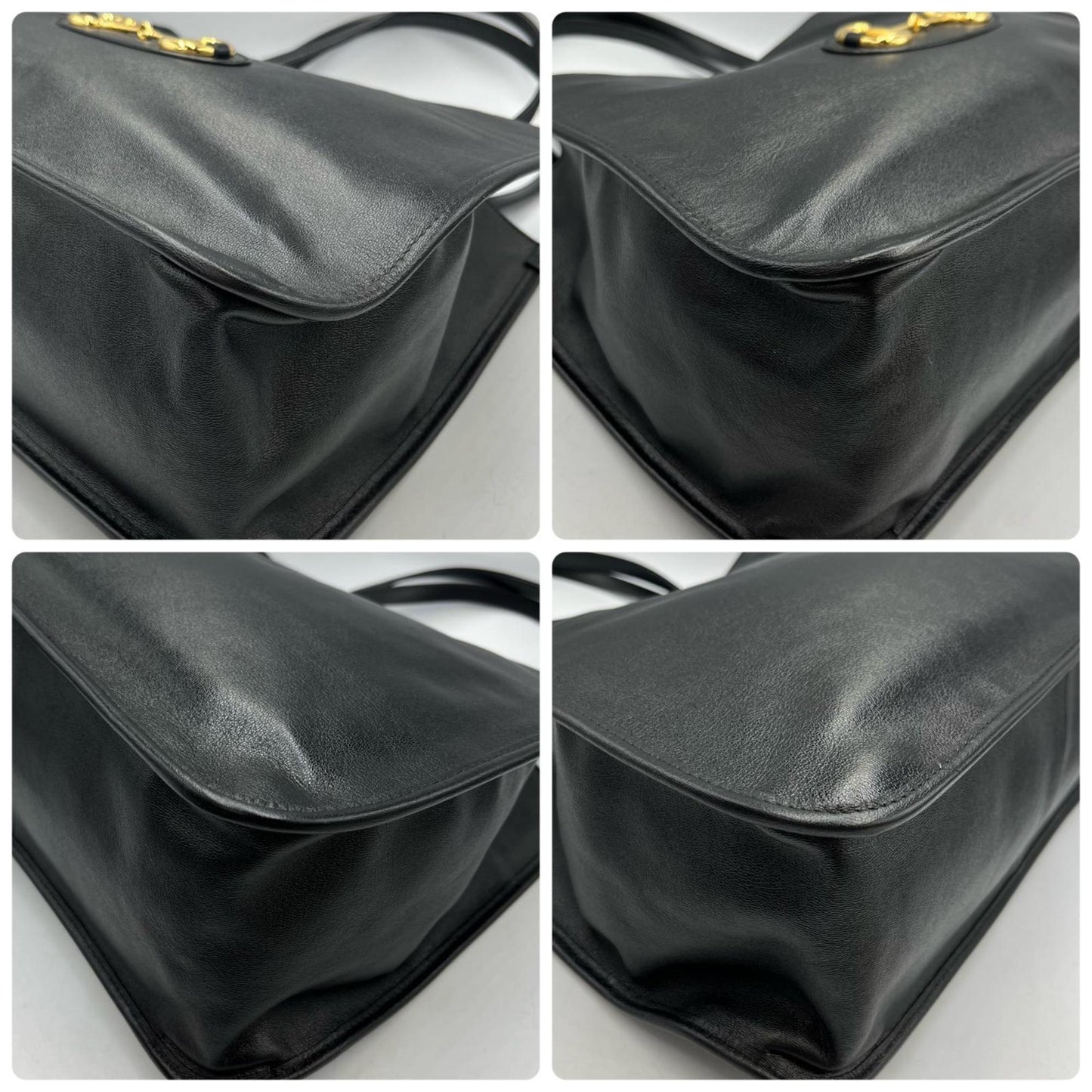 Gucci Black Leather Tote Bag