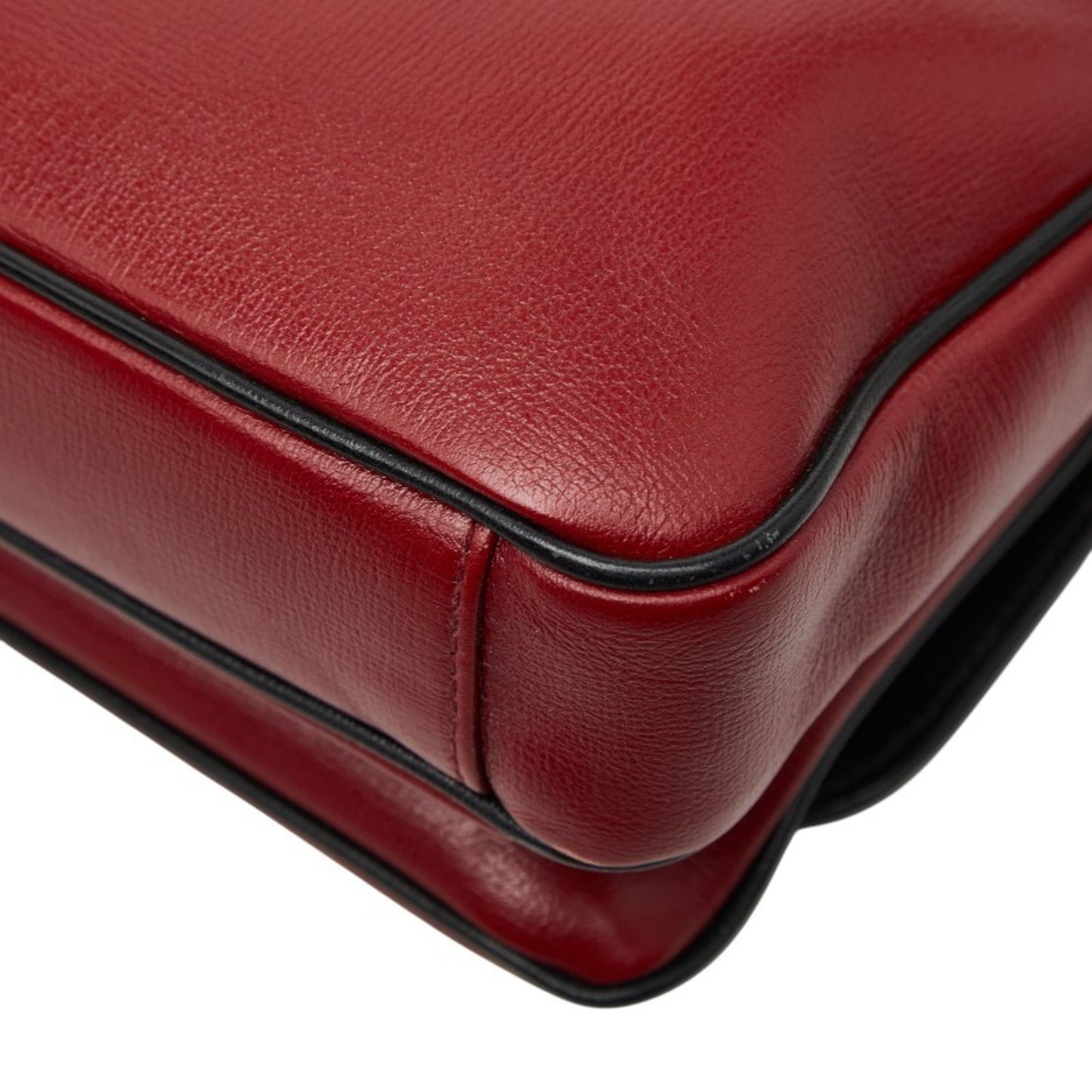 Gucci Black Red Color Leather Shoulder Bag