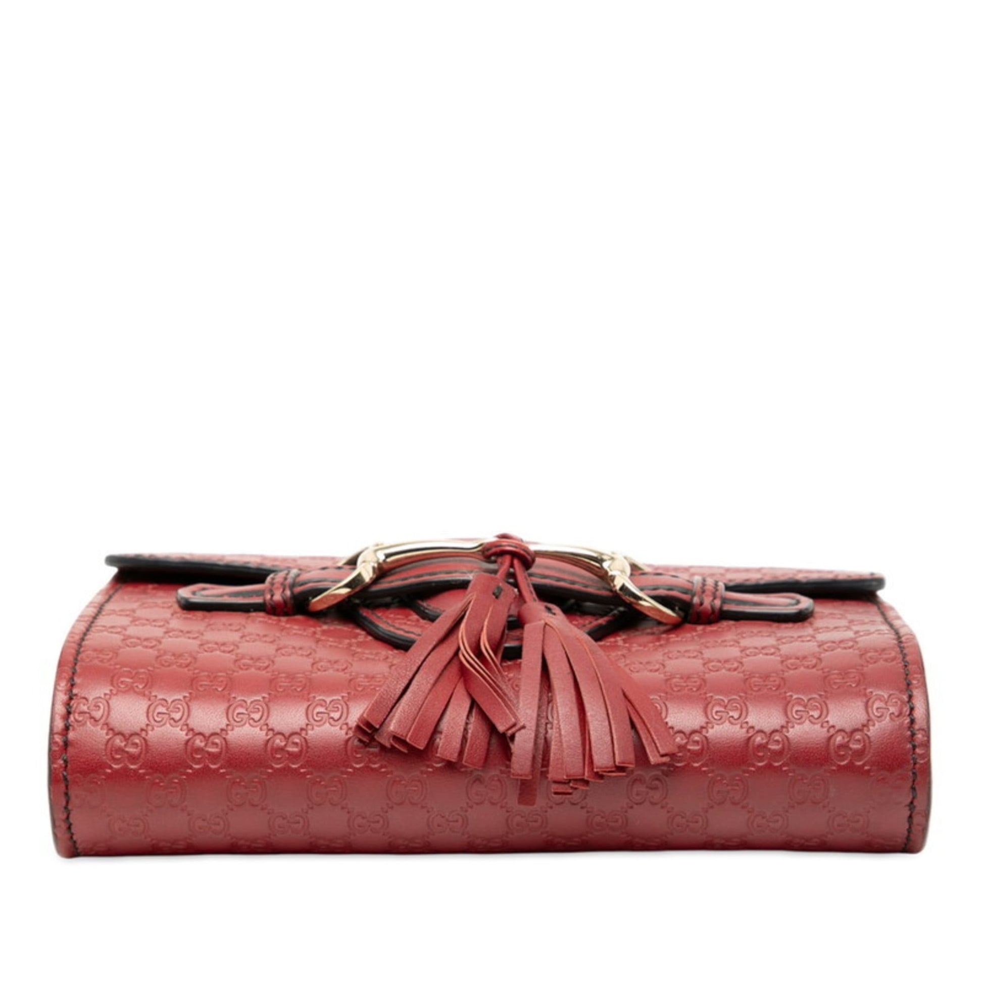 Gucci Red Color Wine Leather Shoulder Bag