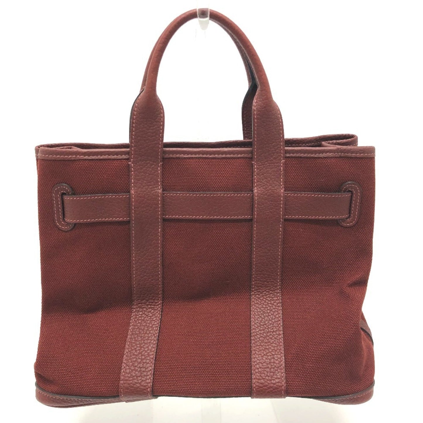 Hermes Bordeaux Tote Bag Leather Canvas