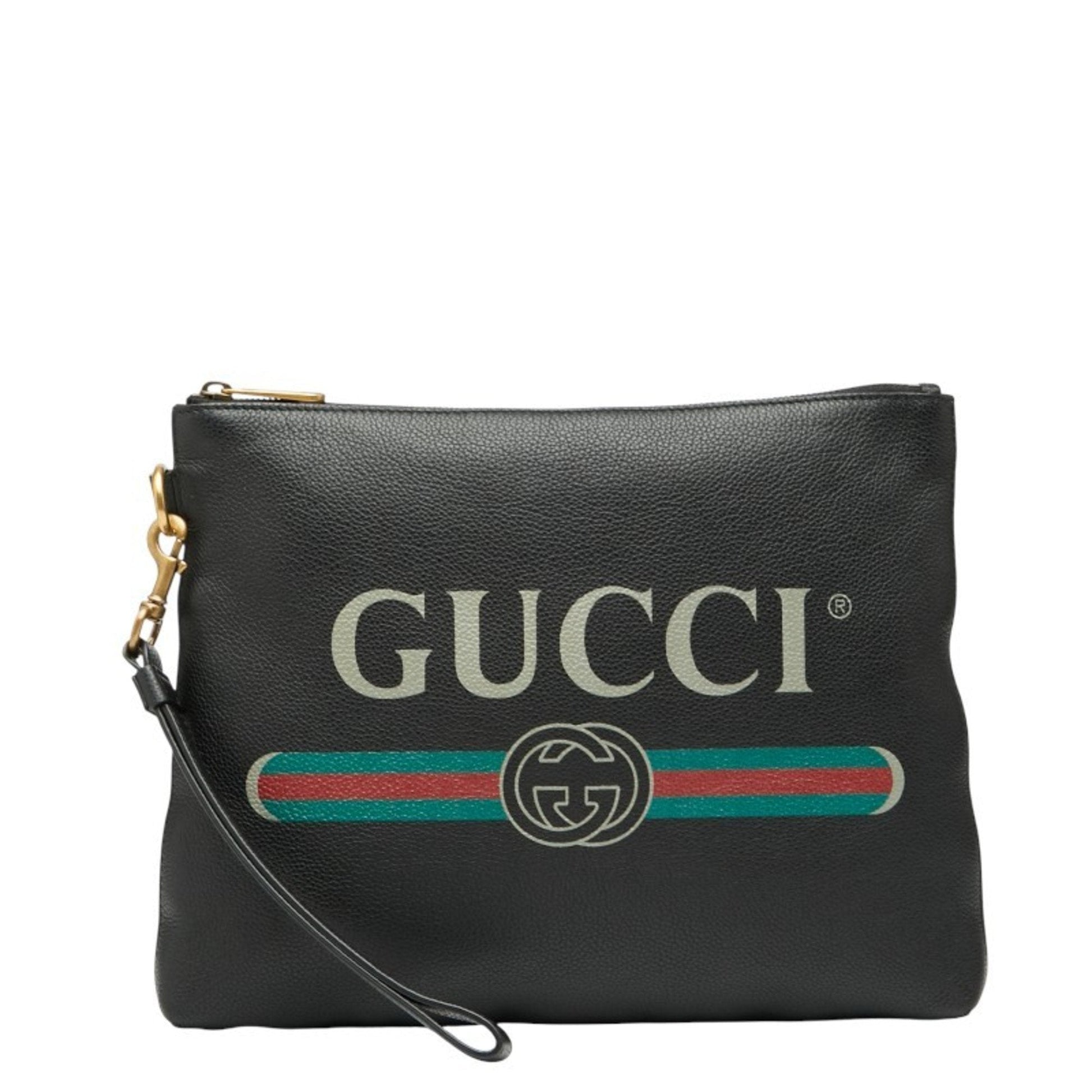 Gucci Black Leather Clutch Bag