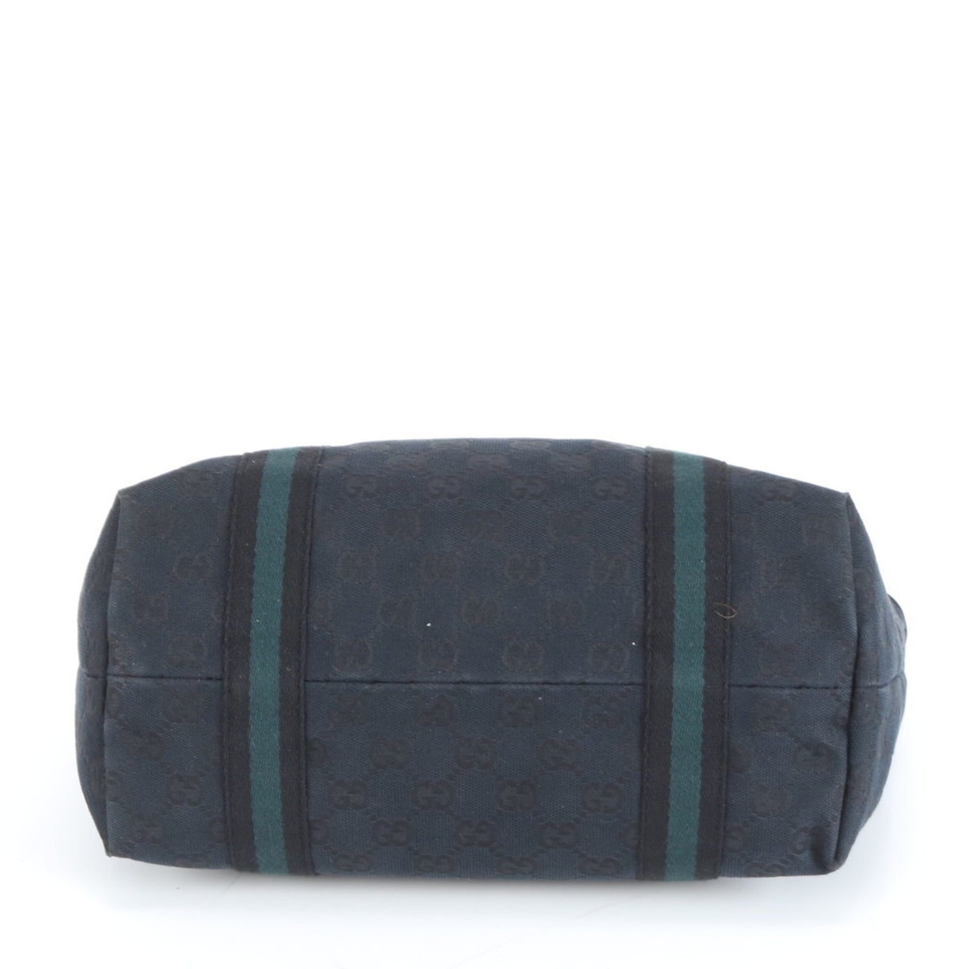 Gucci Black Leather Canvas Tote Bag