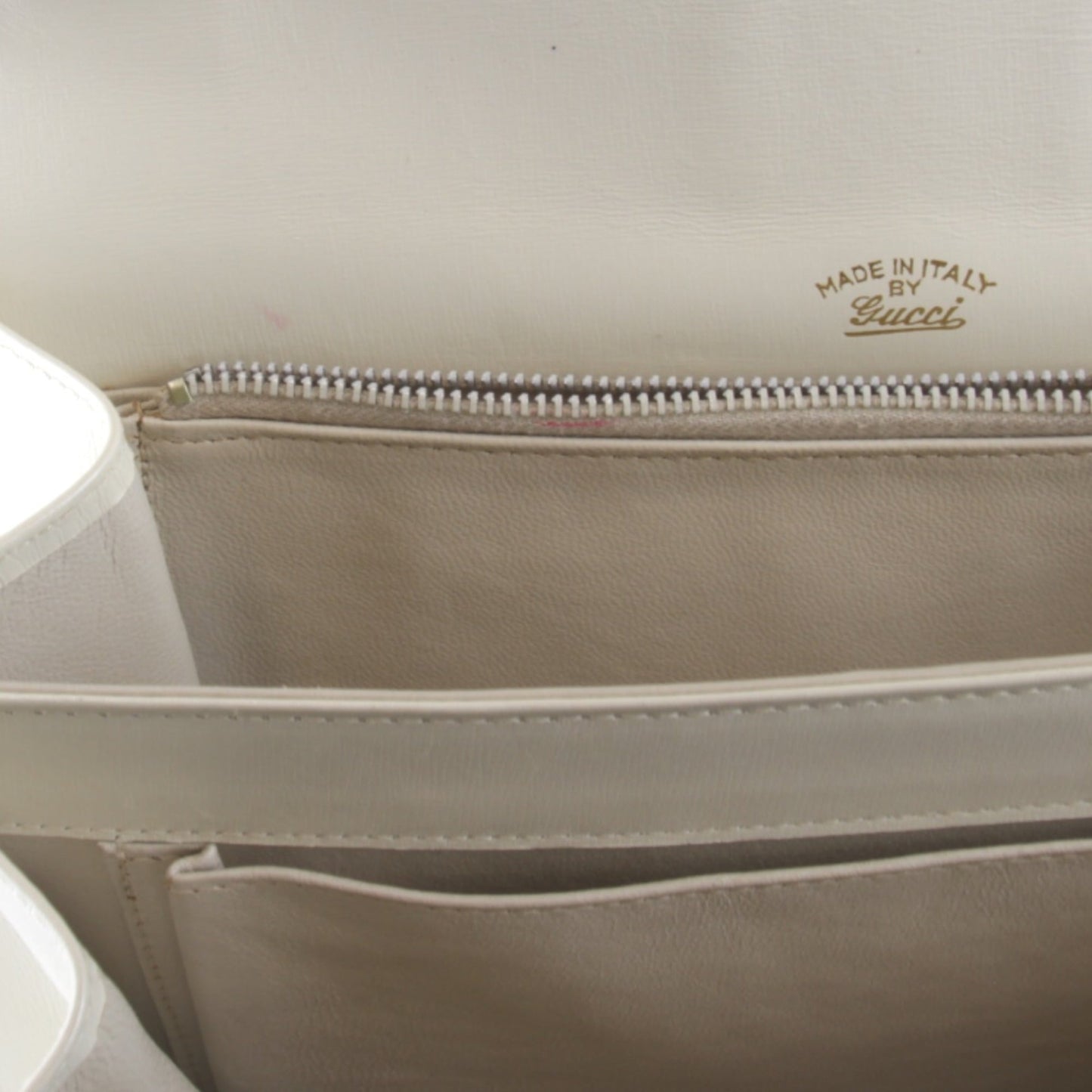 Gucci Microguccissima White Canvas Leather Shoulder Bag