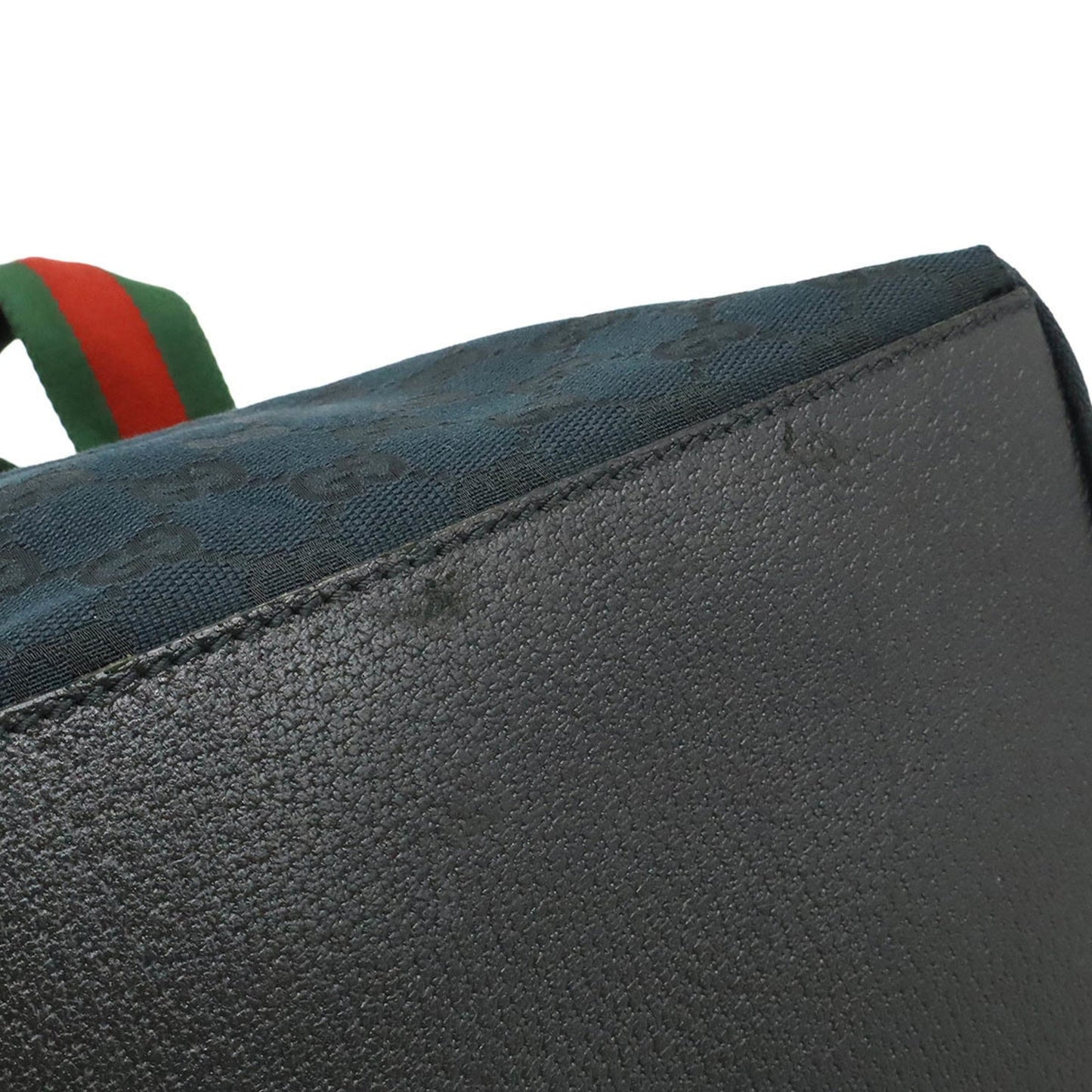 Gucci Black Green Red Color Canvas Leather Shoulder Bag Tote Bag