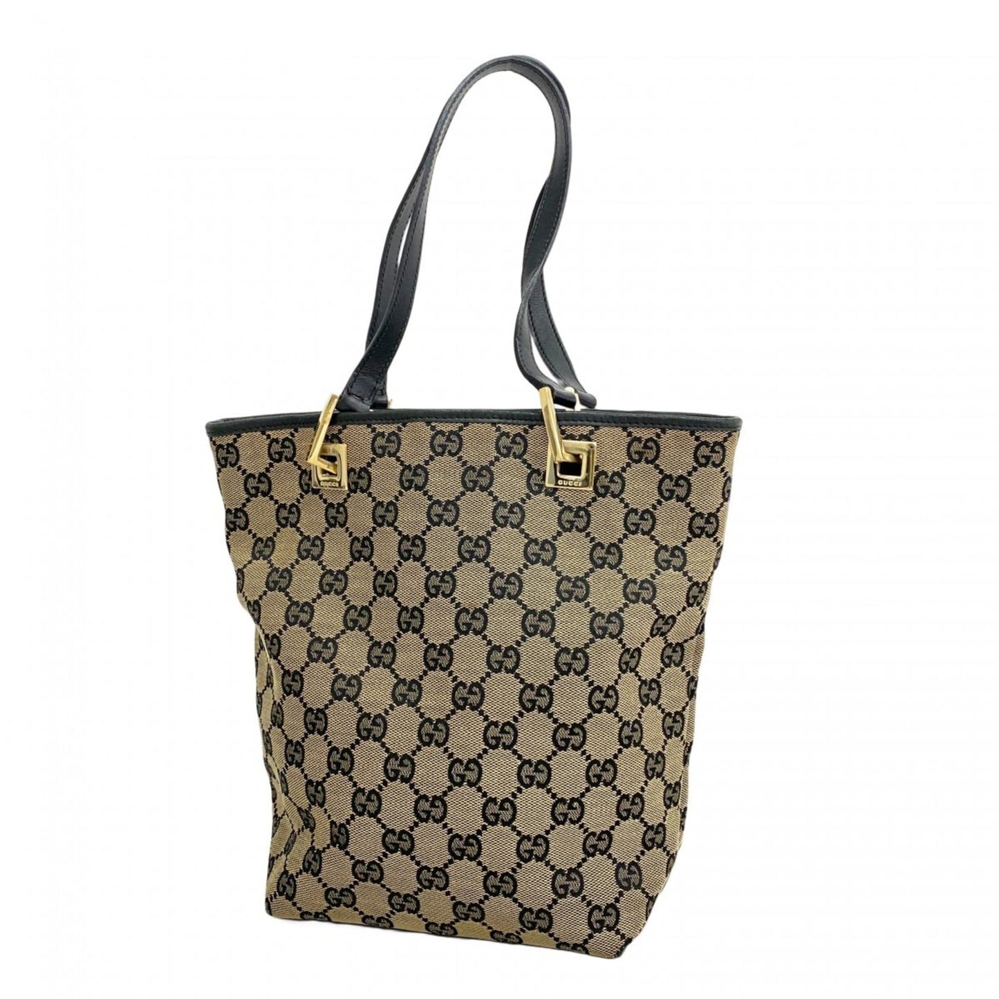 Gucci Black Brown Canvas Tote Bag