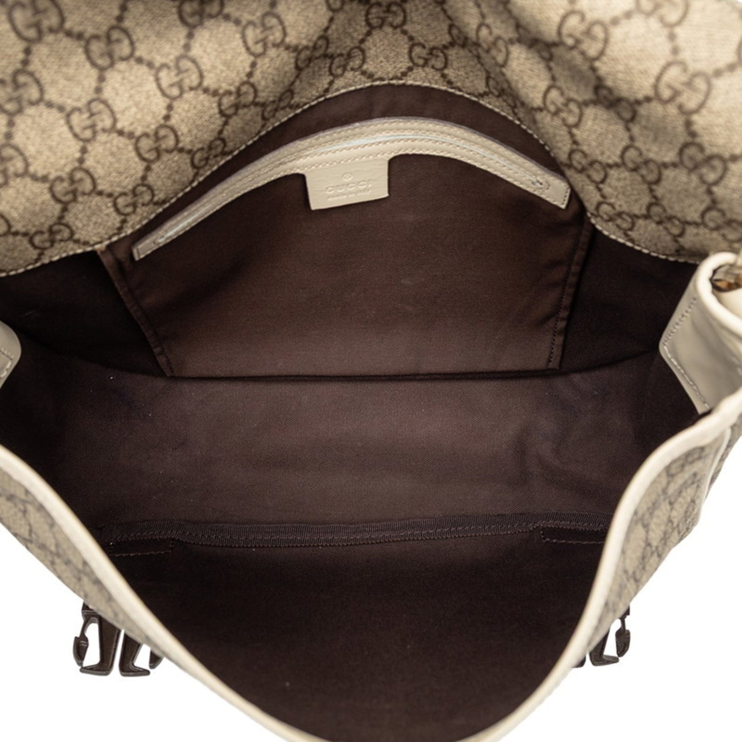 Gucci Beige White Pvc Leather Shoulder Bag